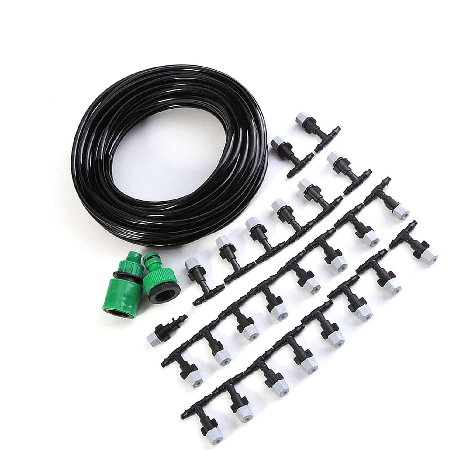 Domary Water Misting System Hose Sprinkler Nozzle Set Greenhouse Patio Irrigation Kit (15M) image number 3
