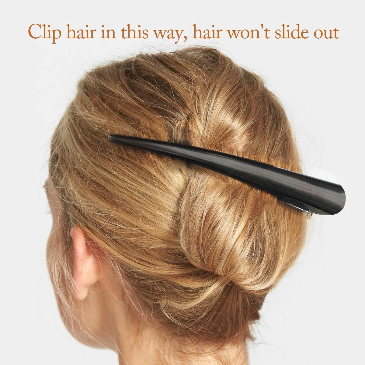 6Pcs Duckbill Hair Clips with Teeth - Non-Slip Alligator Hair Barrettes - Metal Alligator Clips for Hair Styling - Sectioning Clips Duckbill Hair Clips,Durable Alligator Hair Clip (Black) image number 4