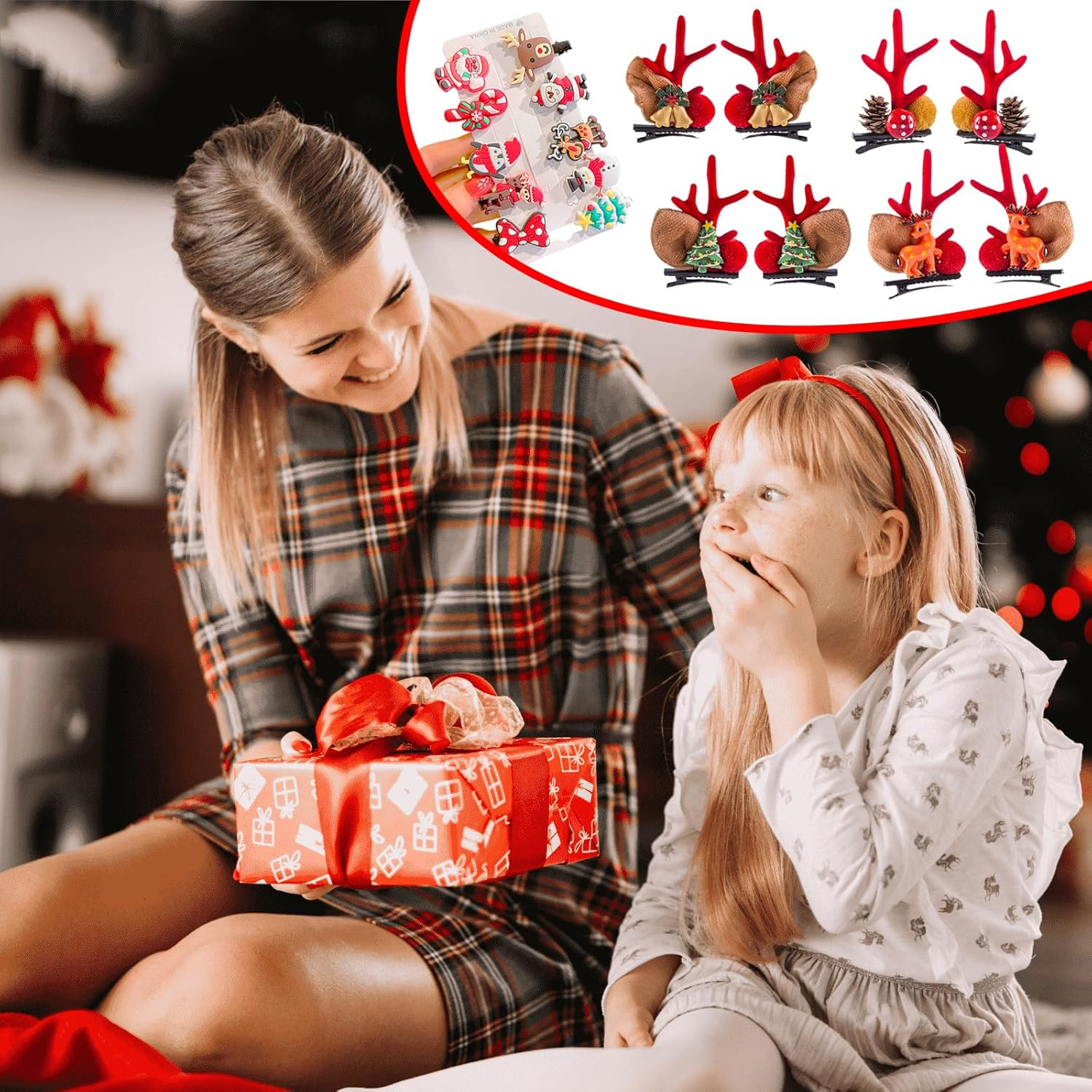 Pack of 18 Christmas Hair Clips, Antlers Hair Clips, Christmas Hair Clips, Christmas Antler Hair Clips, Reindeer Antlers Hair Pins, Christmas Gifts for Girls Women (A) image number 3