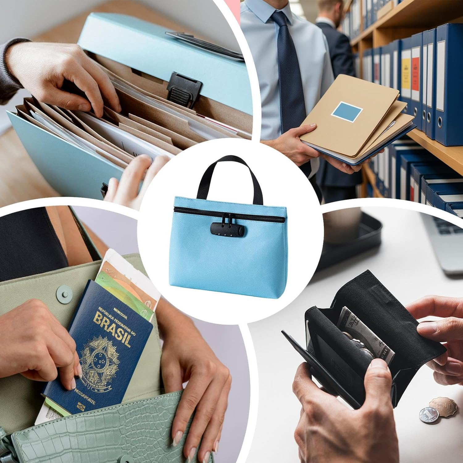 Lockable Money Bag - Secure Storage Pouch, Travel Security Case, Protective Holder for Valuables, Keys, Jewelry, Passport, Security Storage Bag with Interim