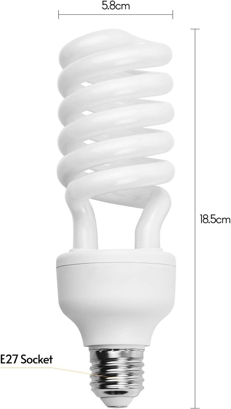 Spiral Fluorescent Light Bulb 45W 5500K Daylight E27 so Et Energy Saving for Studio Photography Video Lig Ng 220V