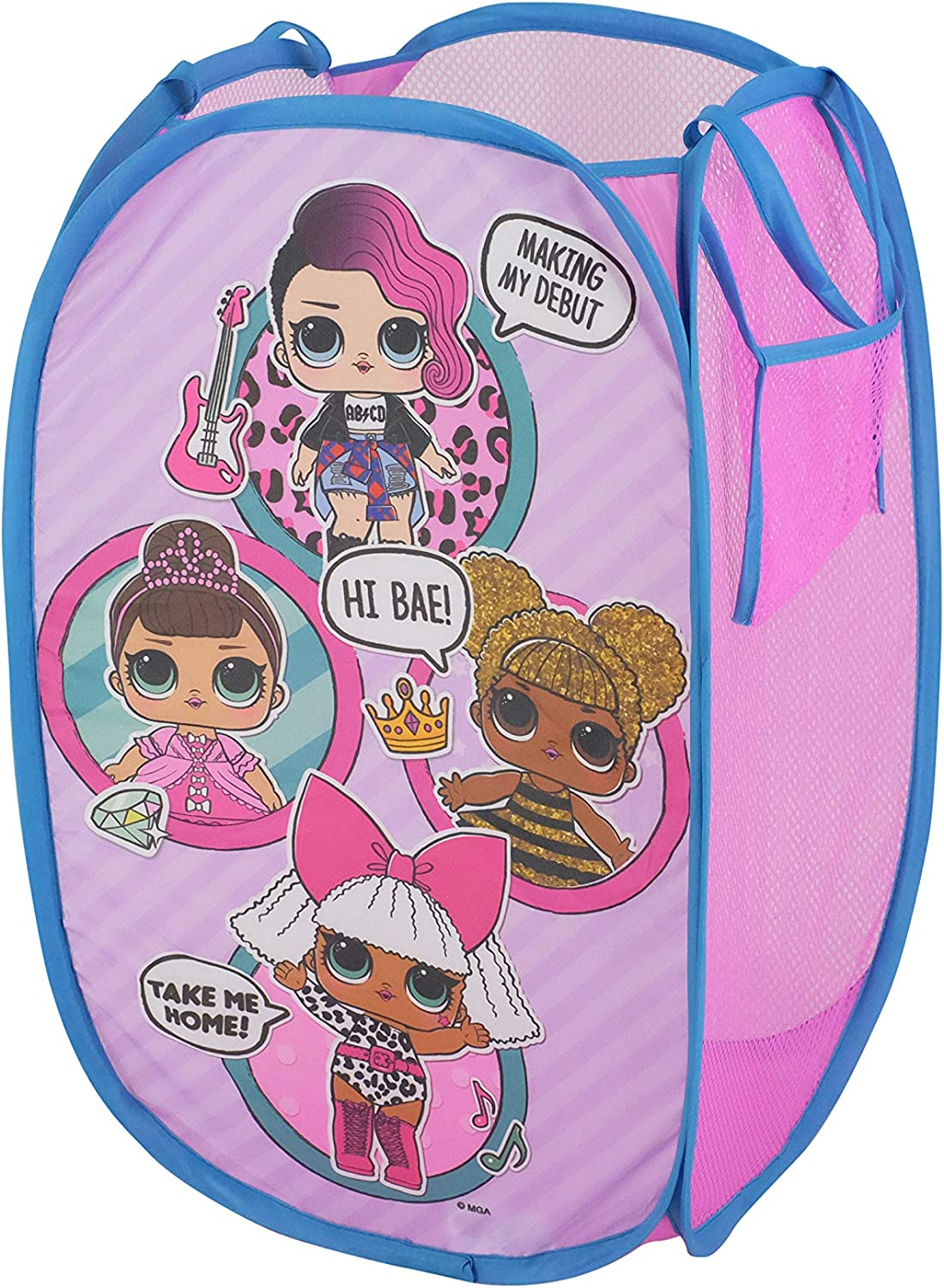 Idea Nuova Nickelodeon Paw Patrol Pop up Hamper with Durable Carry Handles, 21" H X 13.5" W X 13.5" L, Blue, One Size