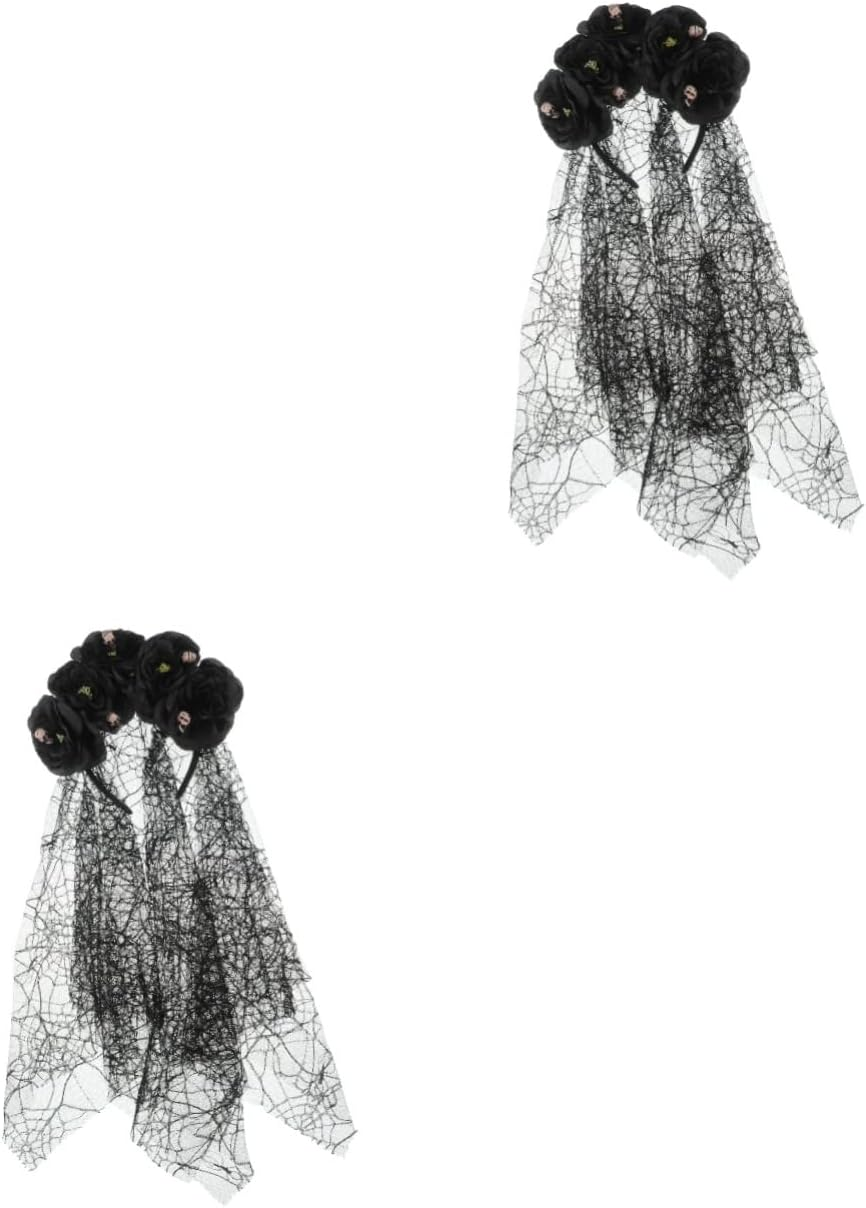 FRCOLOR 5Pcs Halloween Veil Headband Floral Crown Gothic Women Accessories for Masquerade Day Dead Festival Occasion
