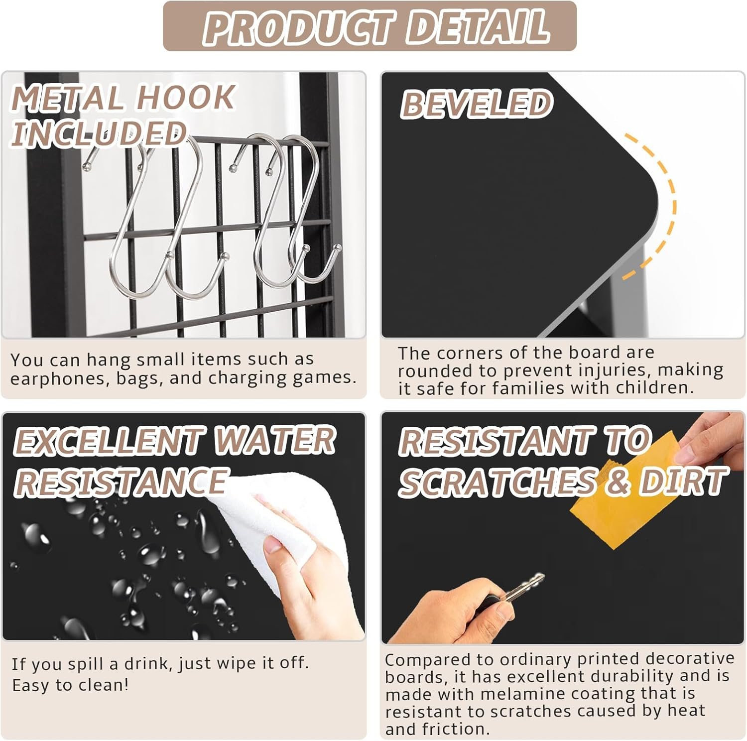 Aquarium Stand, 20 Gallon Fish Tank Stand with 3-Tier Storage Shelves & Hook, Heavy Duty Terrarium Stand Rack for Home Office, Lbs Load Capacity 25.6" L X 11.8" W X 25.6" H, Black - White image number 3