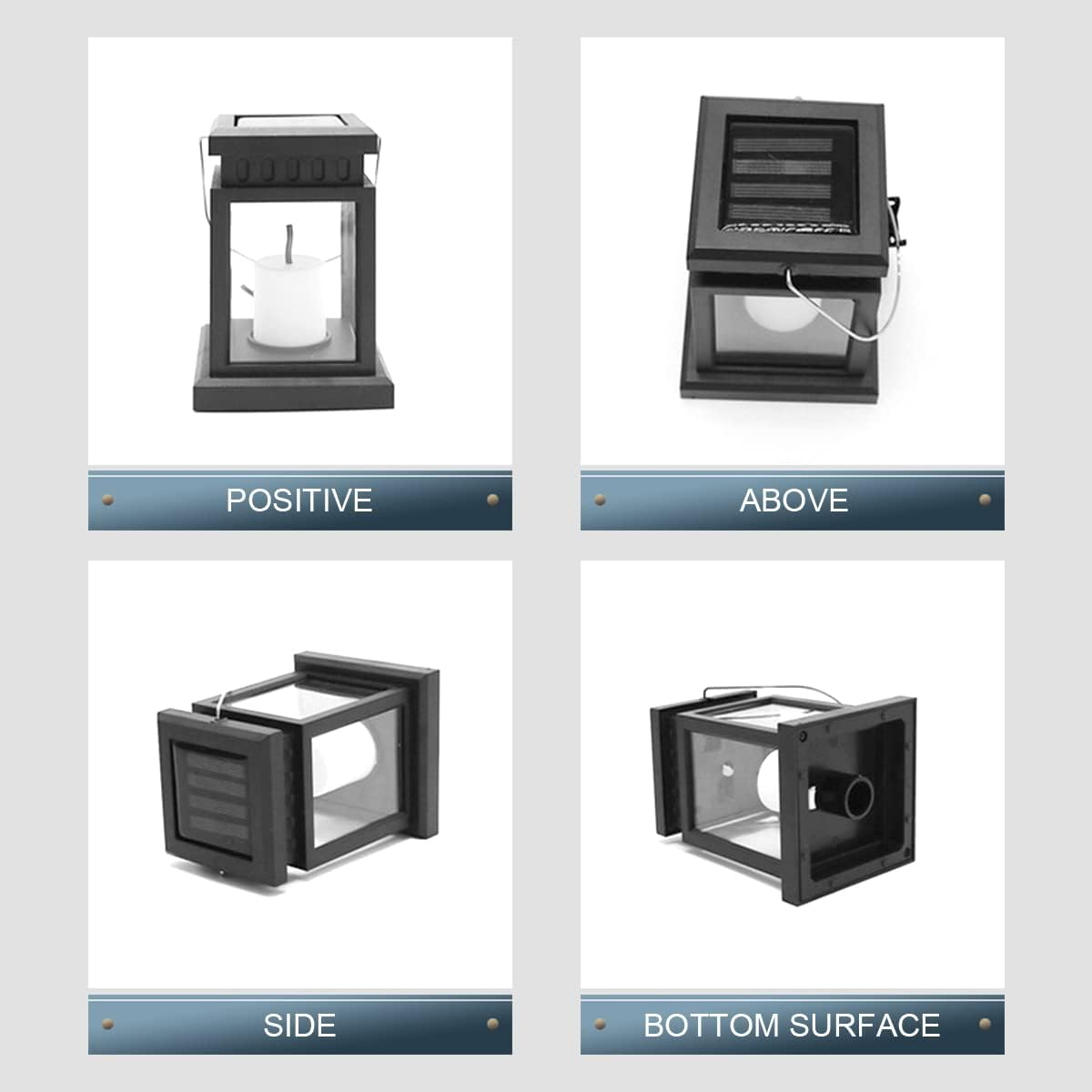 Solar Candle Lantern Outdoor LED Solar Lantern Auto On/Off Solar Landscape Light IP44 Waterproof Hanging Lantern Light for Garden Path Yard Patio Driveway Walkway