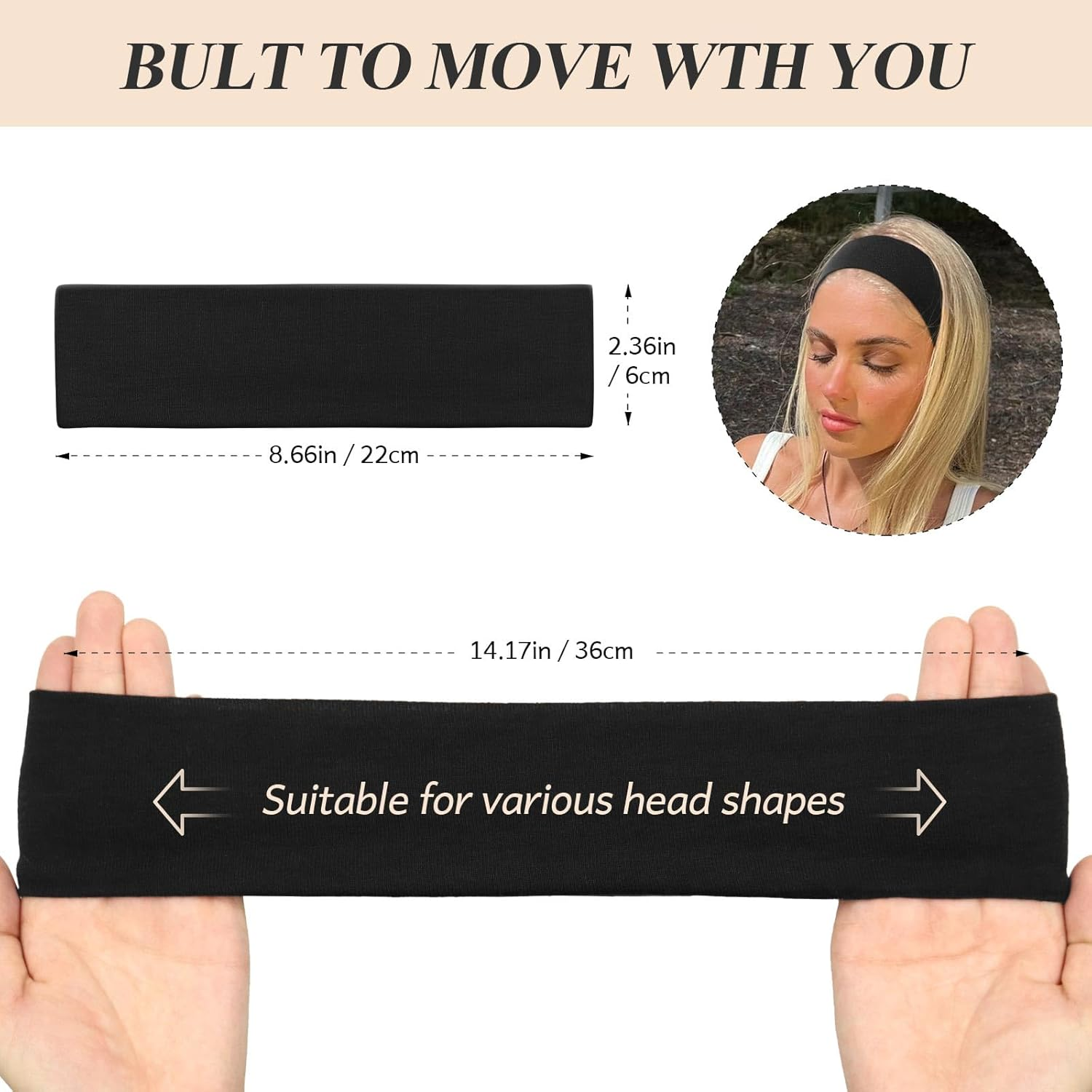 Tumurup 3 Women'S Sports Headband, Snake Print, Black, Tan Leopard Print, Leopard Print, One Size, Snake Print, Black, Tan Leopard Print, Leopard Print, One Size image number 6