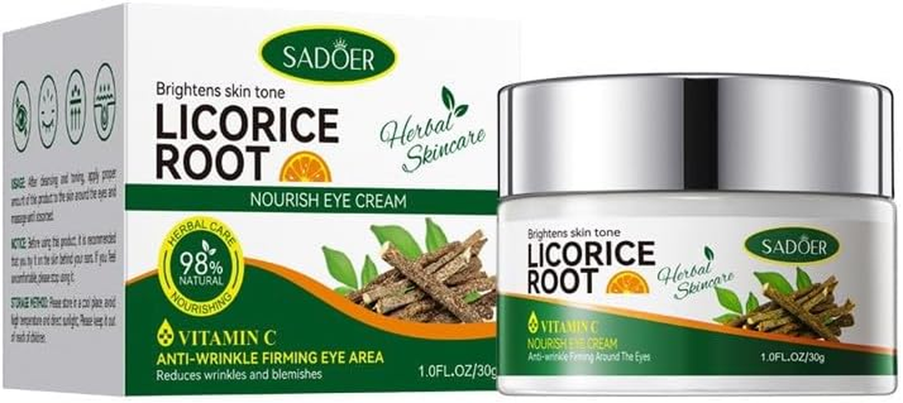 Licorice VC Eye Cream, Moisturizing Light Line Eye Cream, Nourishing and Caring for the Eye Rim. image number 3