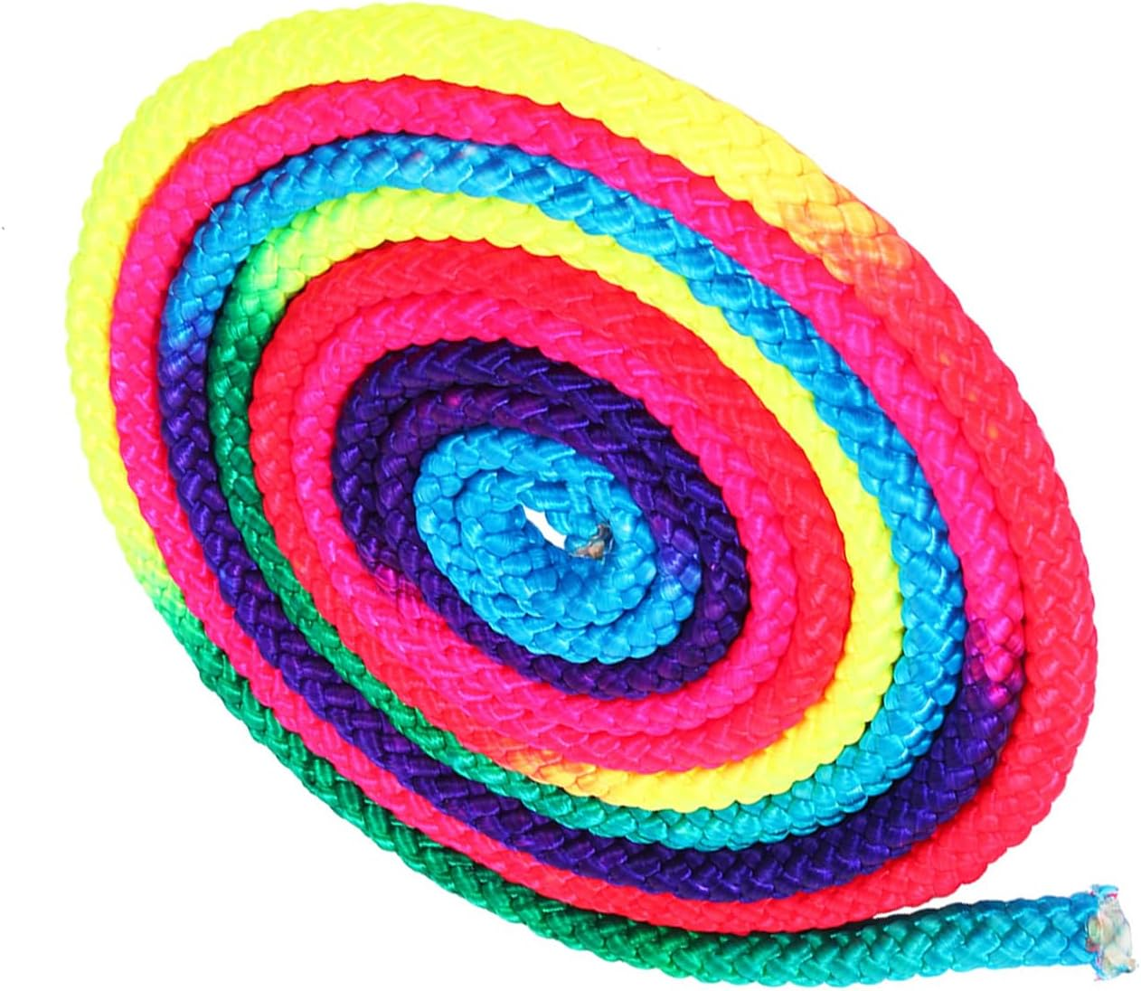 Lwuey Gymnastics Arts Rope, 2.8M/110In Rainbow Color Rhythmic Gymnastic Rope Solid Nylon Training Ropes Sport Equipment for Artistic Roping Exercise Professional Competitions Home Fitness Kids Playing image number 4