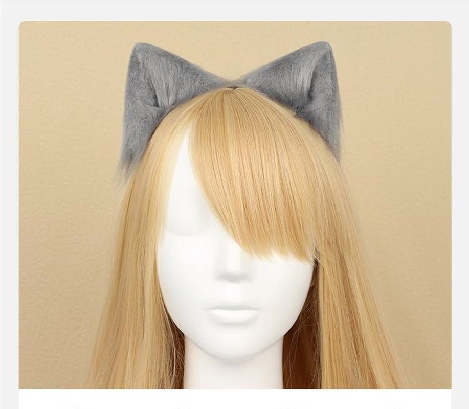 Furry Fox Ears Headband and Tail Set Plush Costume Accessories for Halloween and Cosplay with Fox Paws Perfect for Parties and Role Play Comfortable Design Suitable for All Ages image number 4