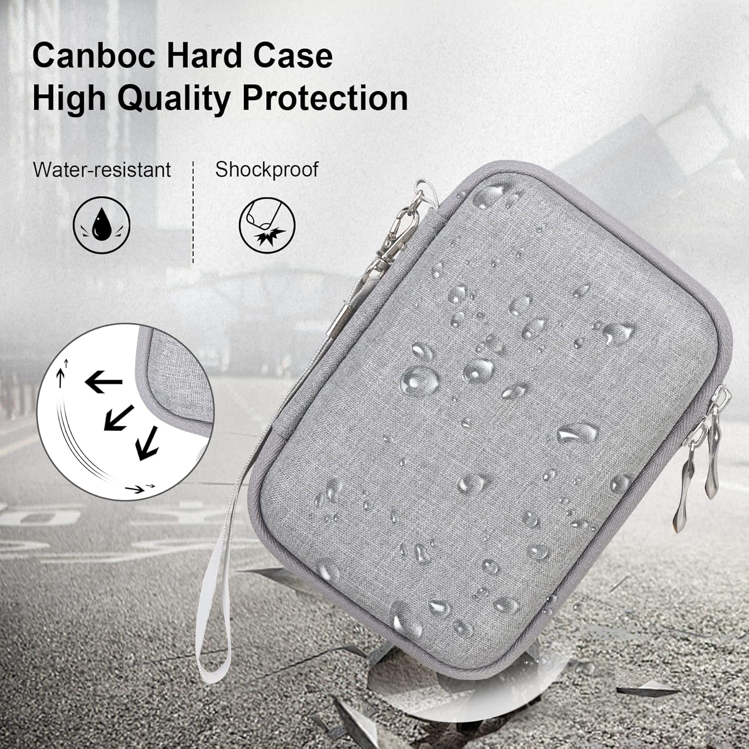 Canboc Hard Carrying Case for JADENS D110 Label Maker Machine, Portable Bluetooth Label Printer Box, Zipper Mesh Bag Fits Label Paper and Charging Cord,Grey - A-Mint Green image number 3