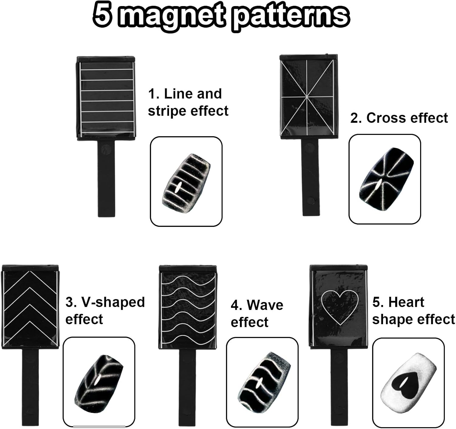 8 Pcs Cat Eye Magnet Set, 3-In-1 & 6-In-1 Magnet Double-Headed Magnetic Pen with Steel Ball Multifunctional Manicure Design Cat Eye Magnetic Tool for Home DIY Salon Studio (Green) image number 3