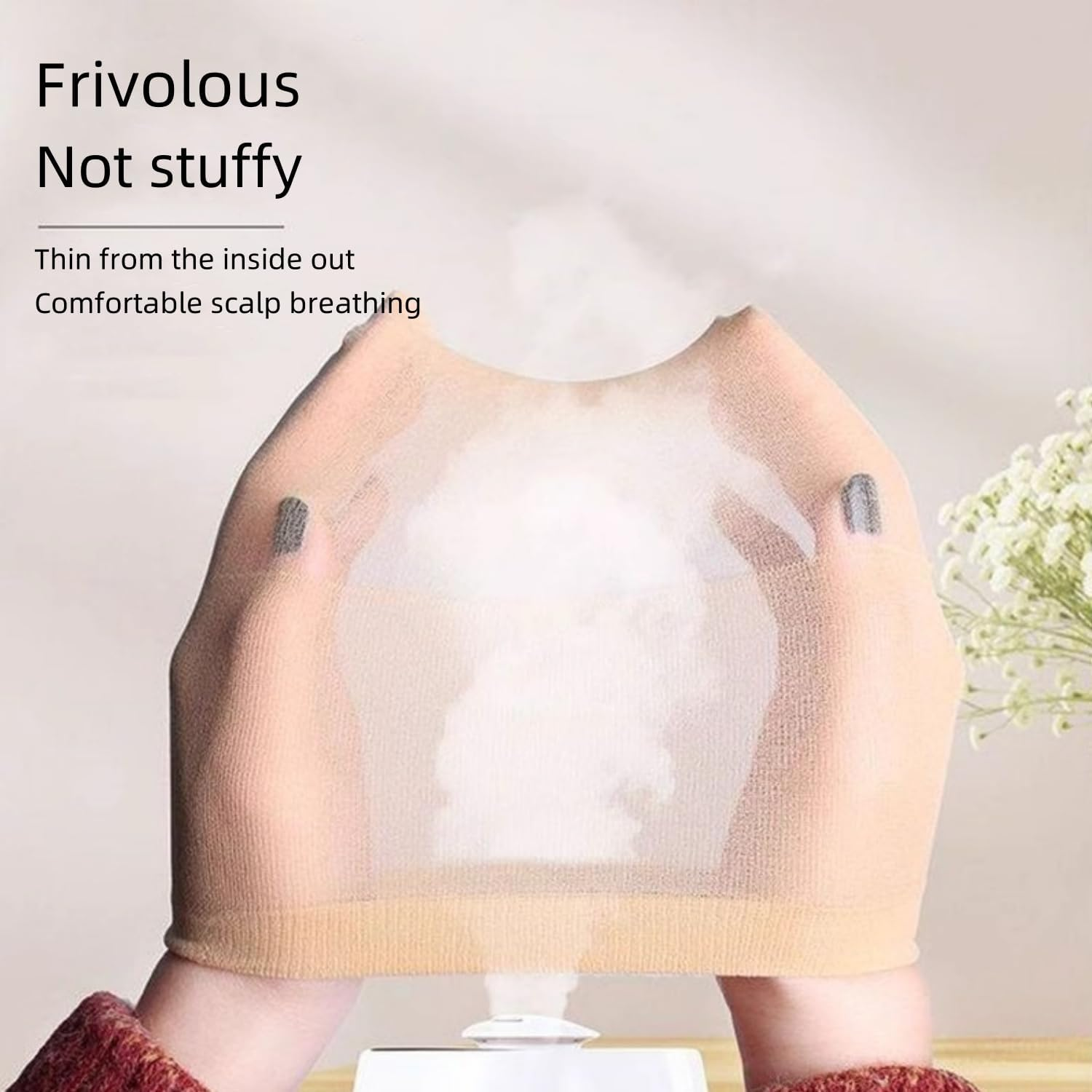 Wig Caps,12Pcs Nude Beige Stocking for Wigs Stretchy Nylon Natural Transparent HD Cap image number 3