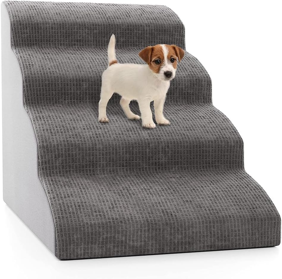 Sturdy Dog Stairs and Ramp for Beds or Couches Pet Stairs High Density Expand Foam, Pet Ramp with Washable Cover image number 6
