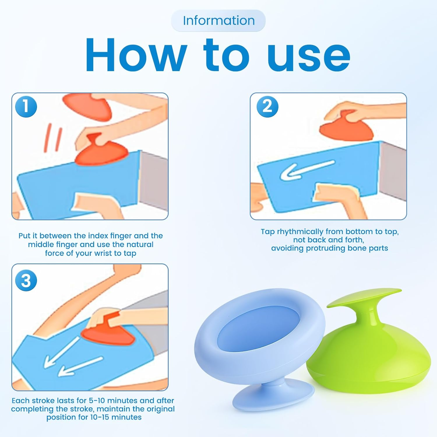 Silicone Palm Chest Percussion Cup, Chest Physical Aid Therapy Cup, Mucus Flutter Removal Device, Percussion Treatment for Mucus, Sputum, and Expectoration Problem(4.3 * 3.5 Inch for Adult) (Green) - Blue image number 5