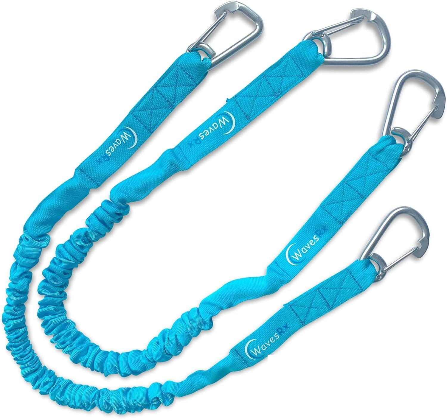 Wavesrx Dockingpal - Premium Bungee Dock Line 3 Ft (2PK) | Elastic Docking Rope with Stainless Steel Carabiners Stretches from 3' to 5' | Absorbs Shocks & Tugs Preventing Damage to Your Jet Ski & PWC