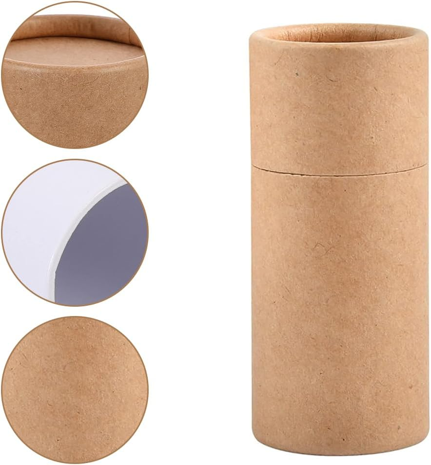 20PCS Kraft Paperboard Tubes with Lid, 0.35Oz/10Ml Empty Cardboard Deodorant Containers, round Paper Cardboard Boxes for Essential Oil Bottle Packaging image number 5