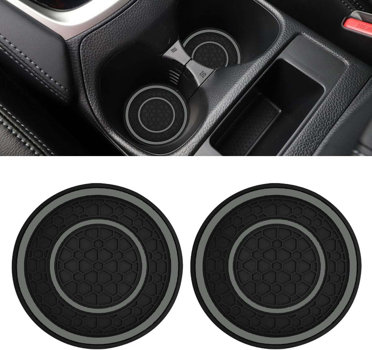2PCS Car Cup Holder Coasters, 2.75 Inch Auto Non-Slip anti Dust Cup Mats, Console Cup Holder Insert Coaster Auto Insulated Mats, Universal Interior Accessories for Most Cars (Yellow) image number 3