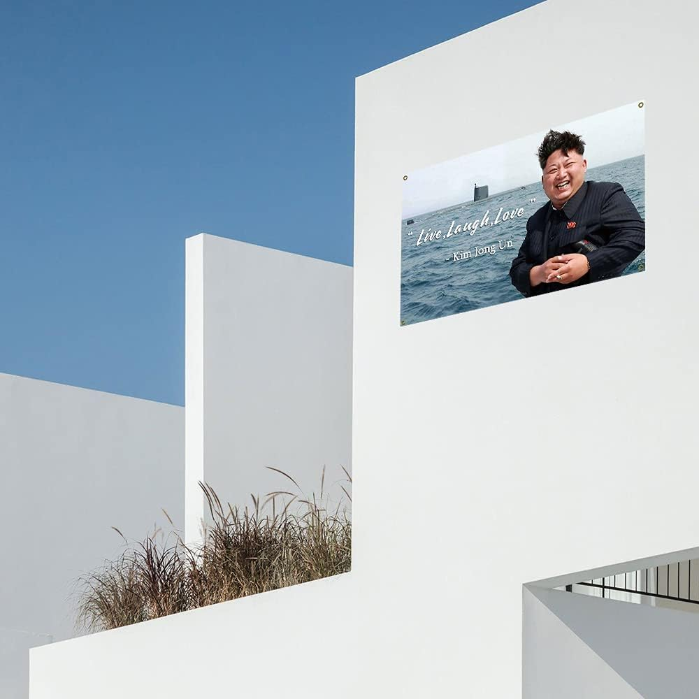 Kim Jong Un Flag Live Laugh Love 3 X 5 Feet Polyester Banner Dorm Banner with Four Brass Grommets for College Party Indoor and Outdoor Decorations image number 6