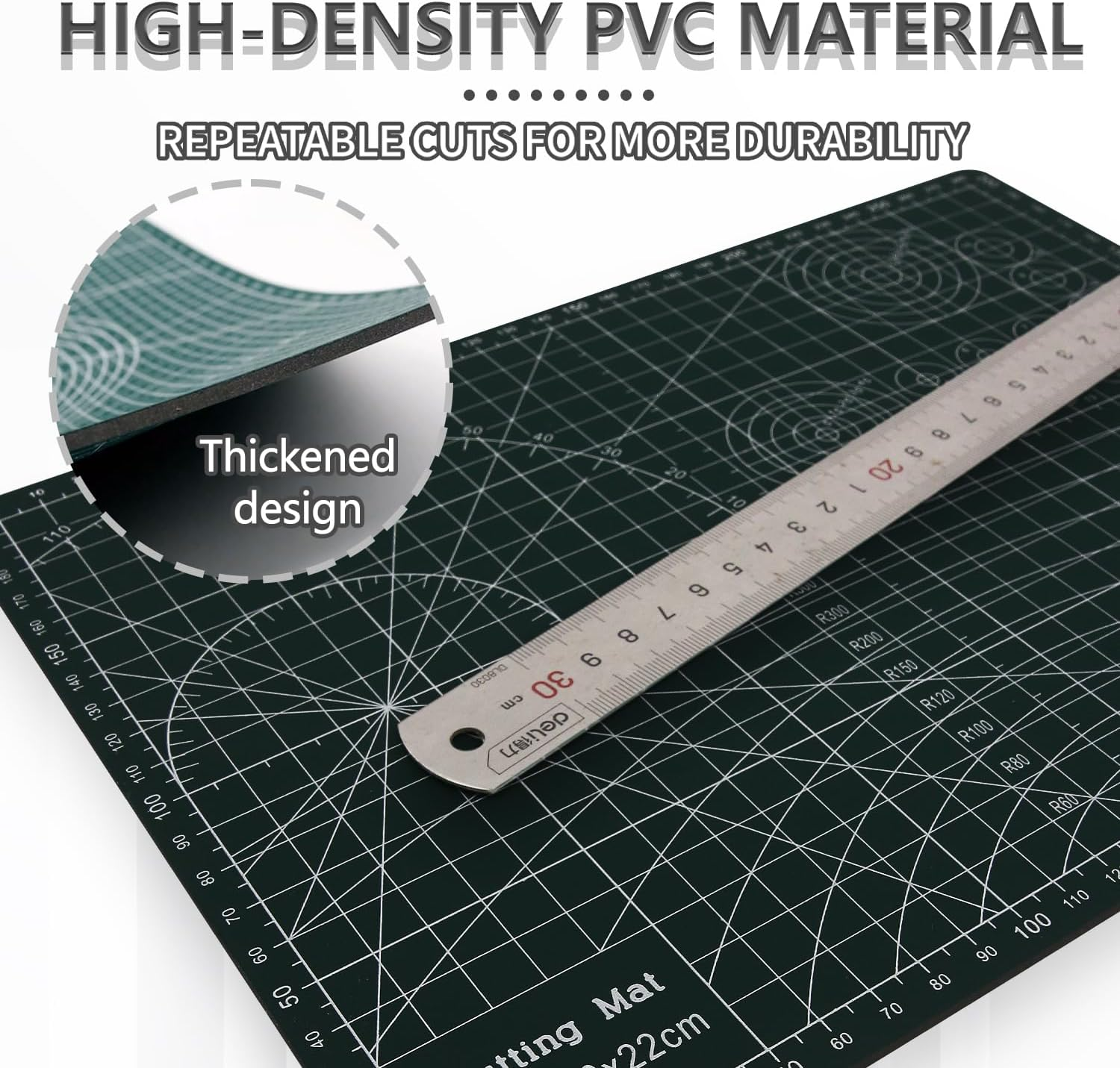 WALWAL Double-Sided Self Healing Cutting Mat, 11 Inches X 8 Inches Base for Quilting, Sewing Ideal for Sewing Crafts Hobby(A4,Green) image number 5