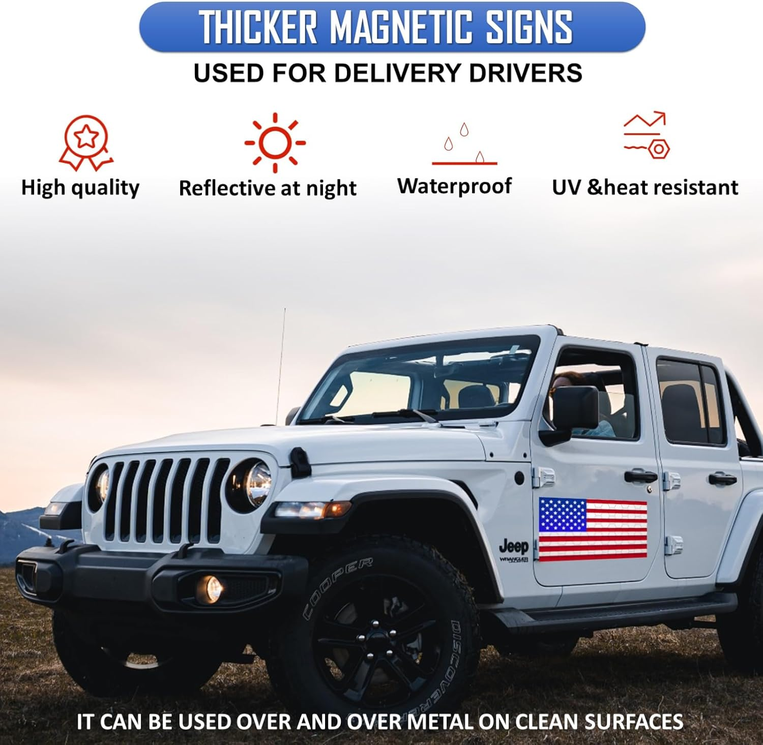 2 Pcs Veteran Flag Vehicle Magnets, American Flag Magnet, High Grip Magnetic Vinyl image number 2