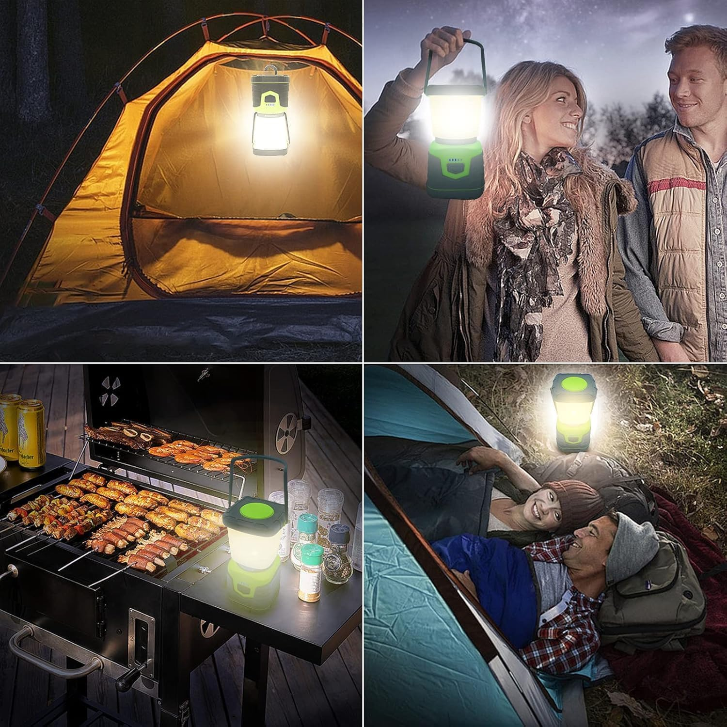 LED Camping Lantern, 4400Mah Rechargeable Camping Lights, 1000LM, 4 Light Modes, IPX4 Waterproof Tent Lights, Portable Flashlight for Power Outages, Emergency, Hiking (1) image number 2