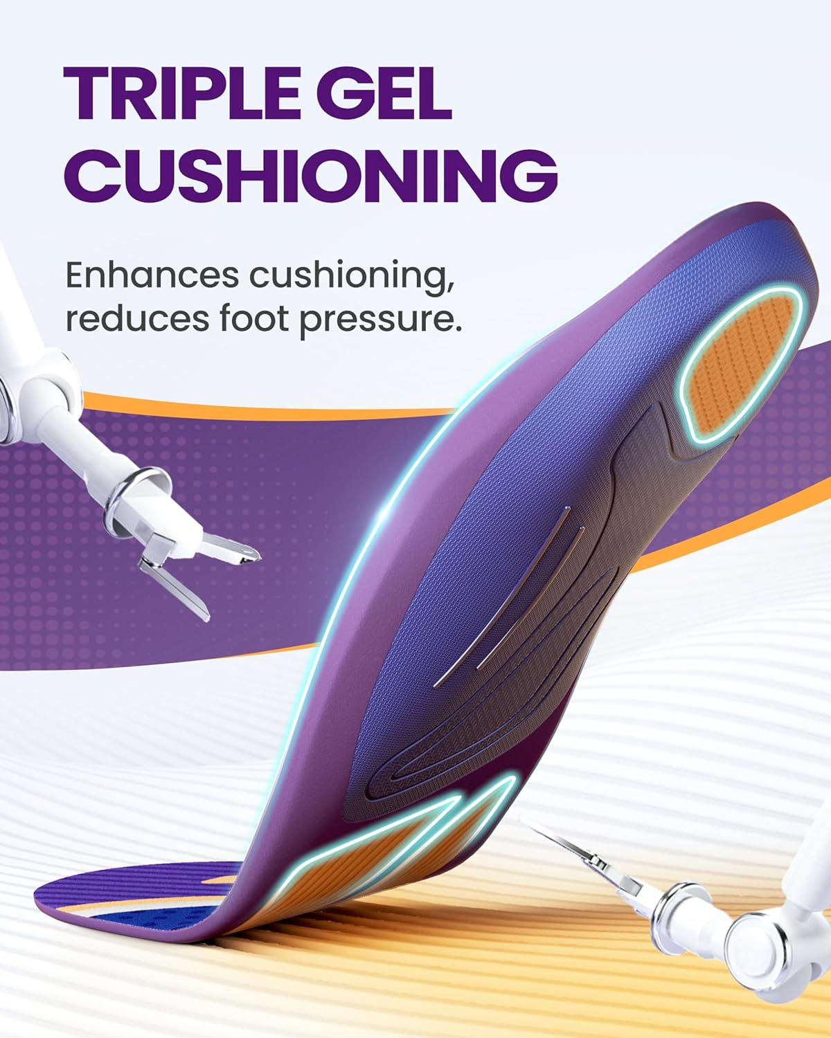 Work Boots Insole, QBK over Pronation Inserts for Women&Men Helps Prevent Overpronation, Supination, Heel Spur, Metatarsalgia, Suitable for Work, Standing. XL image number 4