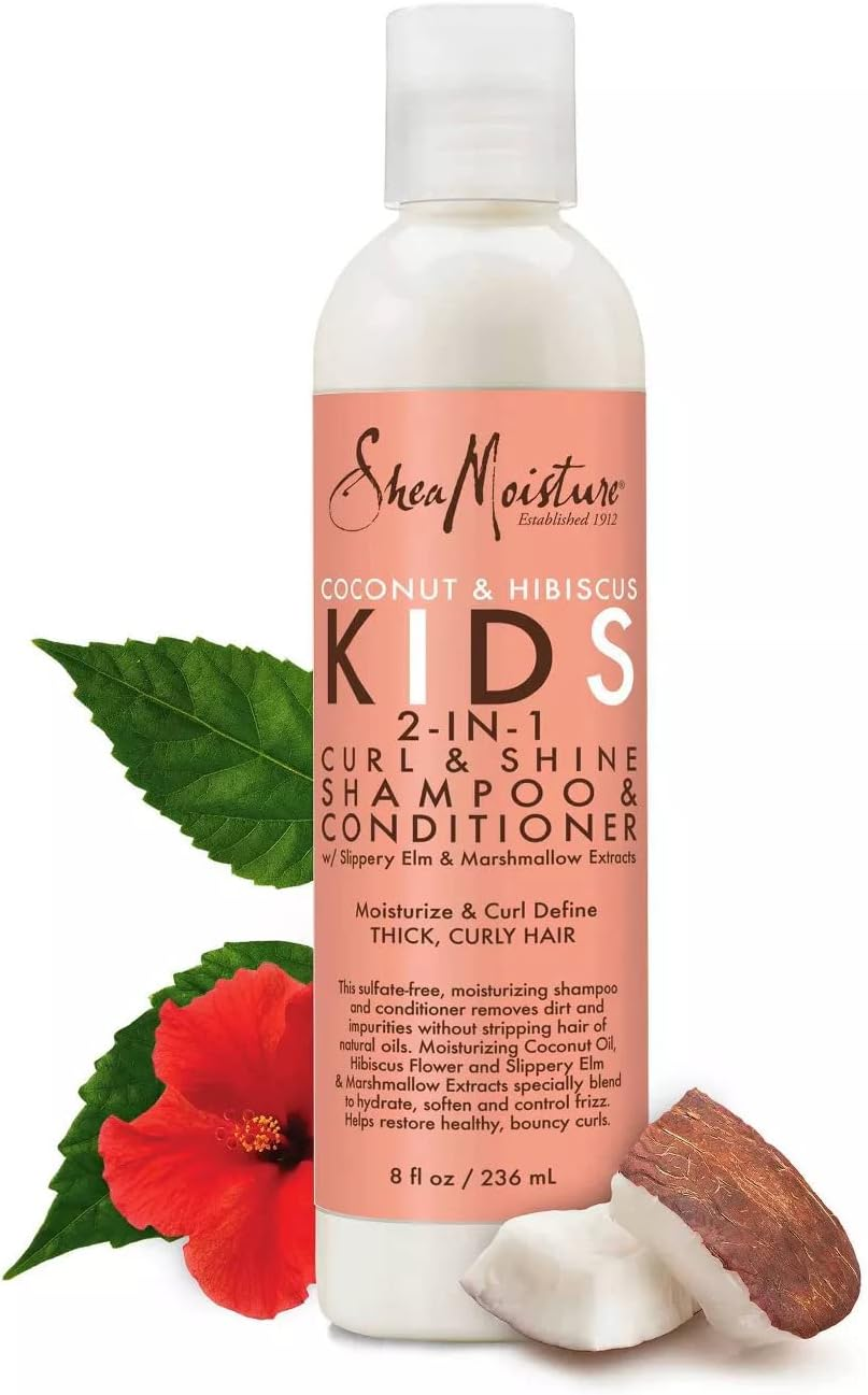 Shea Moisture Coconut & Hibiscus Kids Combo Pack - Includes Kids Curling Butter Cream, 6 Oz & Kids Curl & Shine 2-In-1 Shampoo & Conditioner, 8 Oz image number 6
