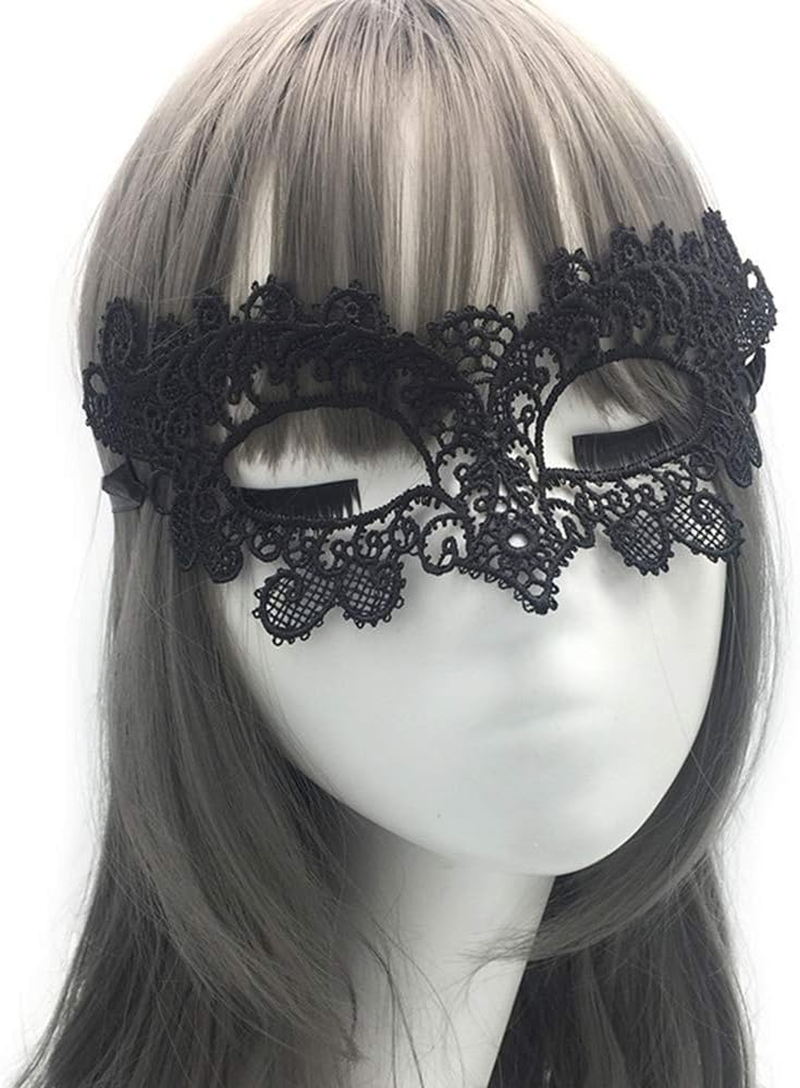 Imapo Masquerade Mask for Women, 2 Pack Mardi Gras Party Lace Masks, Prom Princess Venetian Masks - Black image number 3