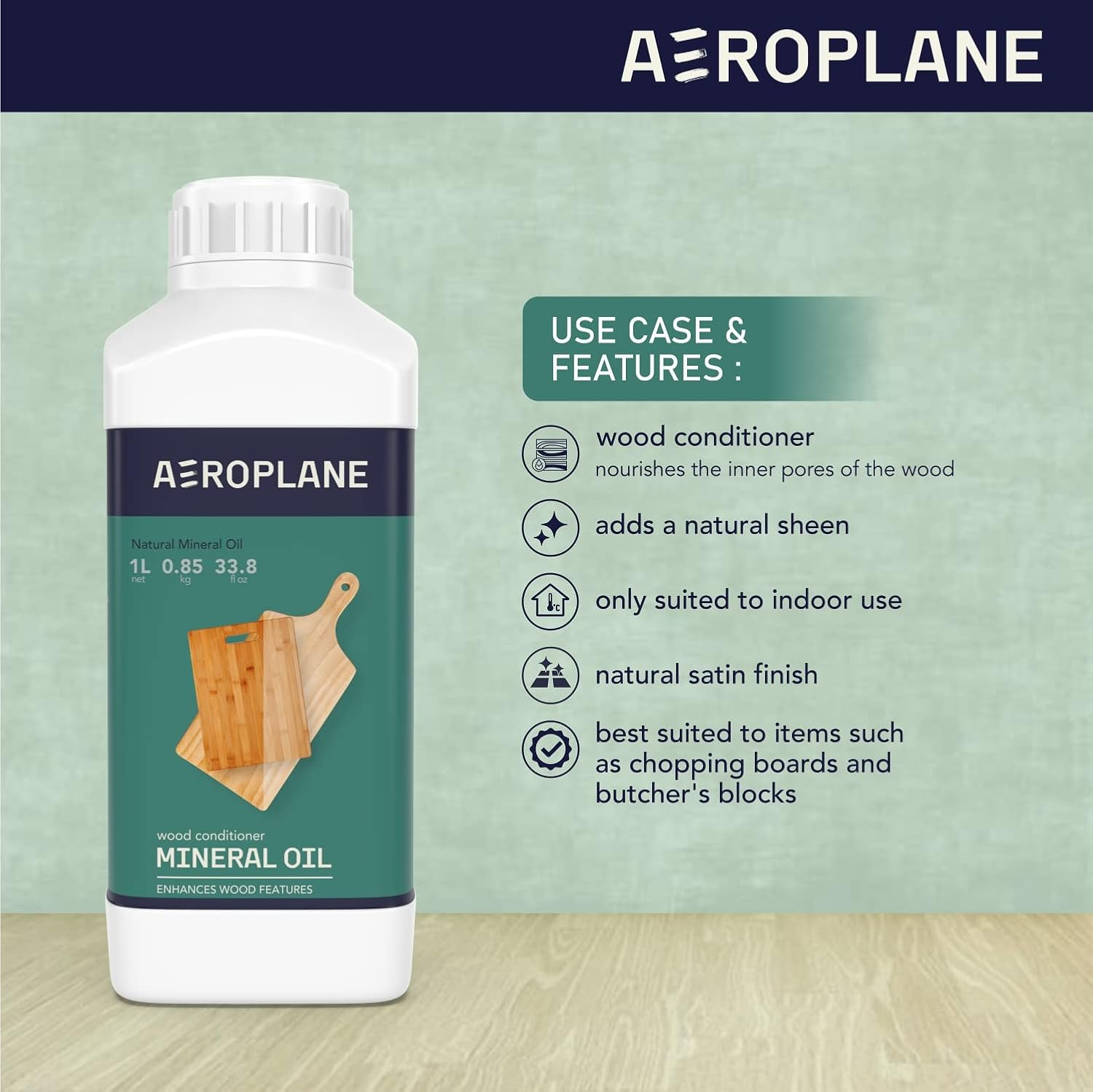 AEROPLANE - Mineral Oil - VOC Free & Non-Toxic Wood Conditioner | 100 ML image number 2
