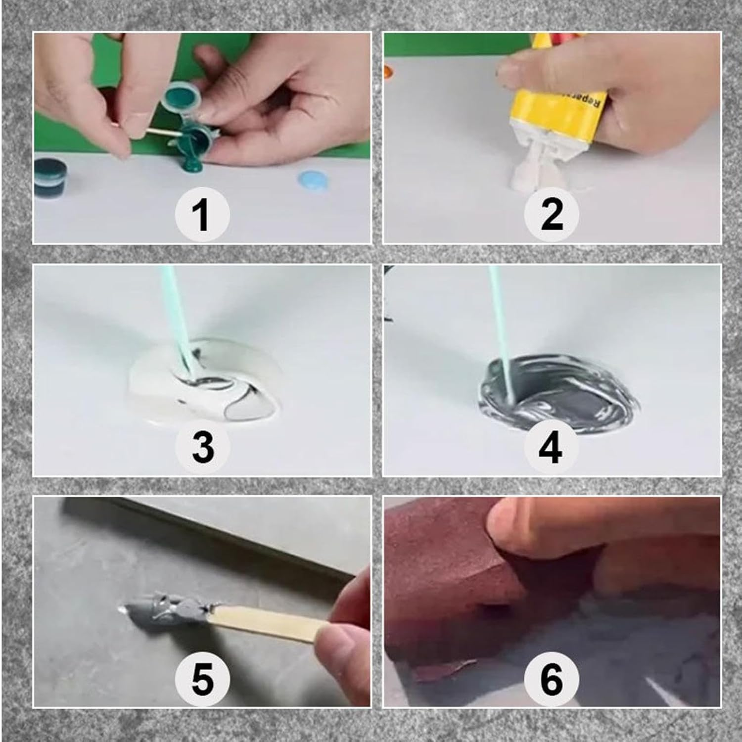 Marble Chip Repair Kit - Repair Adhesive Tile Filler,Strong Adhesion Cracked Tile Filler, Professional Adhesive Tile Repair for Tile Chips, Cracks & Scratches image number 6