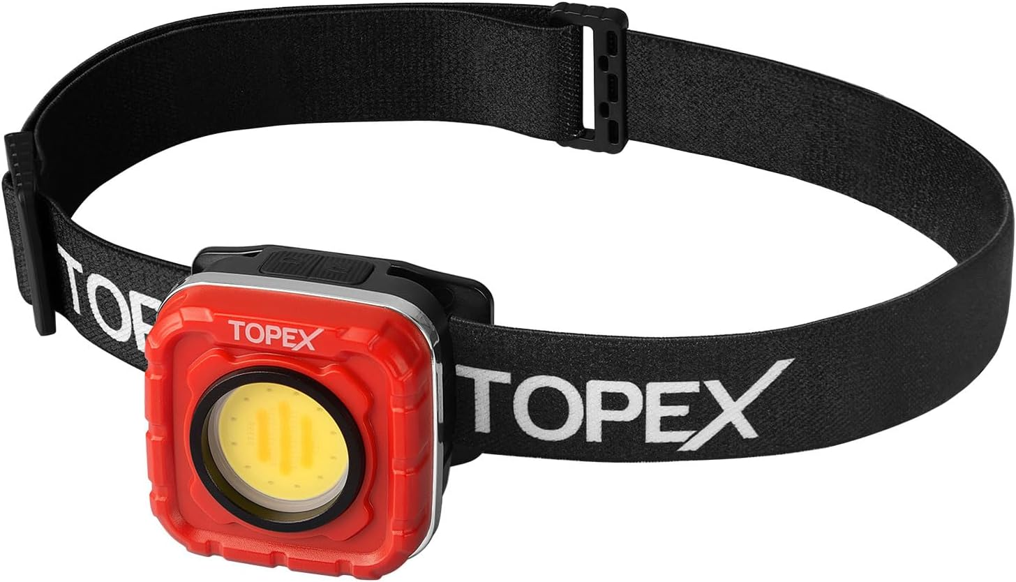 TOPEX 1000 Lumens Magnetic Base Rechargeable Work Light with 7 Light Modes & 10 Hours Runtime, IP64 Waterproof & Headlight, Adjustable & Detachable Headband for Camping, Working, Running, Emergency image number 3
