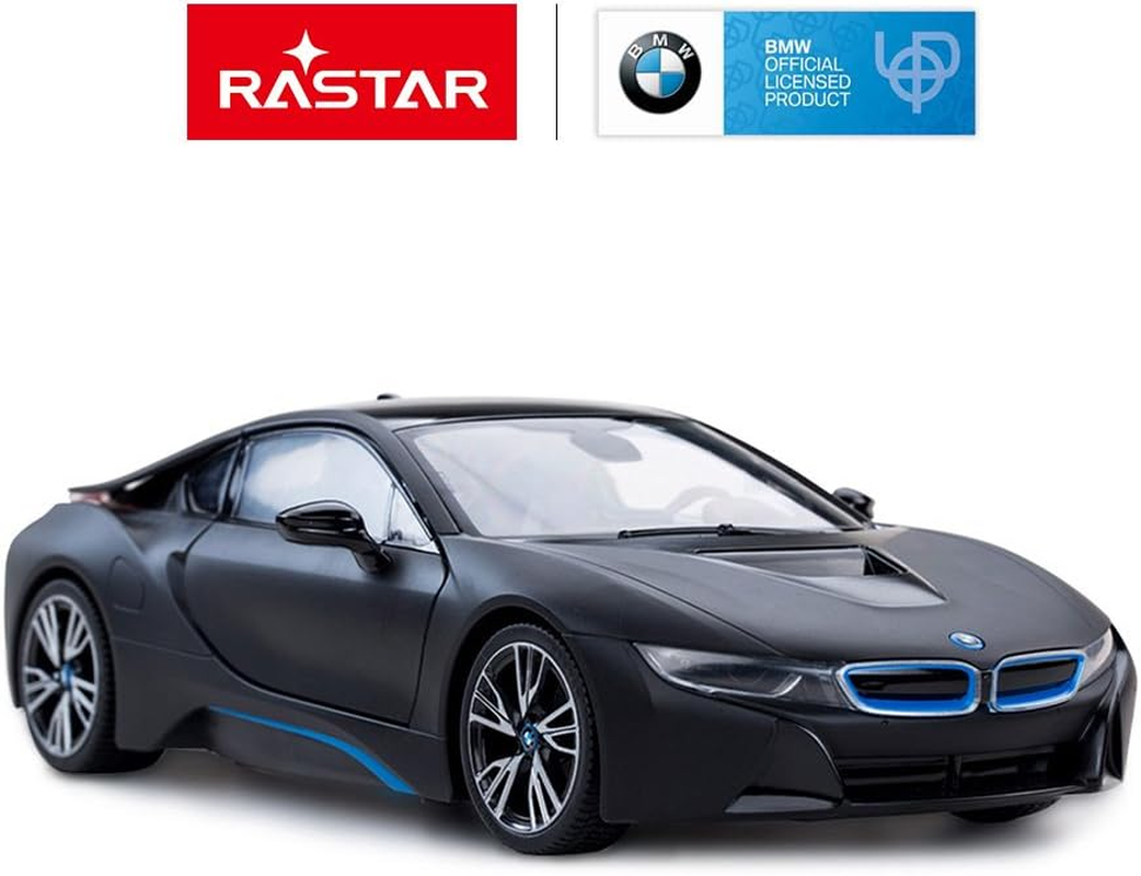 RASTAR BMW Remote Control Car, 1/14 BMW I8 RC Toy Model Vehicle for Kids, Open Doors by RC - Matt Black
