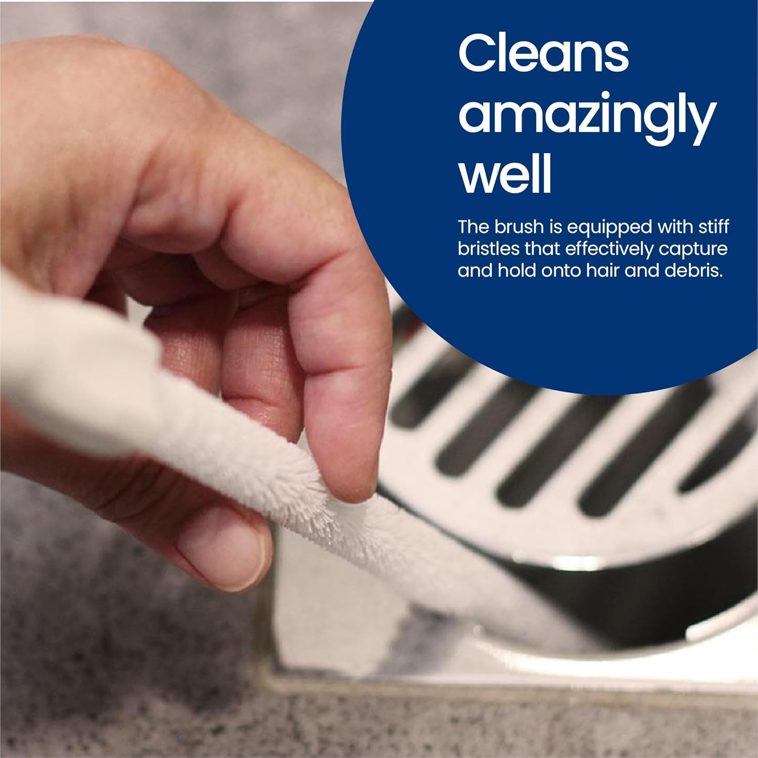 White Magic Extra-Long Hair Catching Drain Cleaning Brush &ndash; 75Cm, Made in USA, Clears Hair & Gunk, Enhances Drainage, Eliminates Odors, Versatile for Drains, Sinks, Tubs, & More, Durable & Easy to Use image number 4