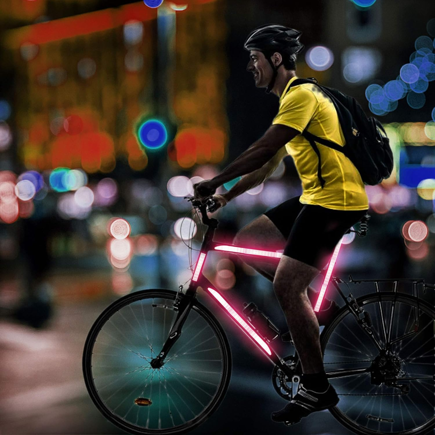 TOMALL 35.2'' Strong Reflective Stripe Stickers High-Intensity Night Visibility Reflective Decal Universal Safety Warning Diamond Grade Waterproof Self Adhesive for Car Trunk (Red) - Blue image number 6