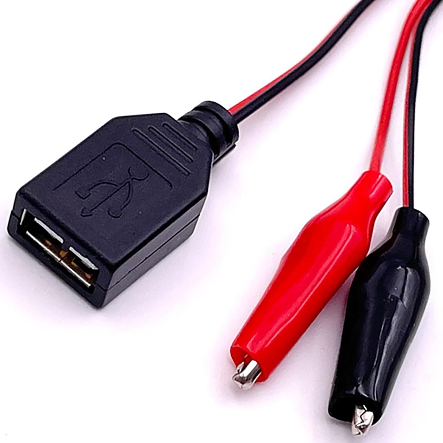 Tunghey 4Pack USB to Dual Copper Alligator Clips Test Leads Set Male Female USB Connector Crocodile Clips for Electrical Circuit Testing 0.6M image number 4