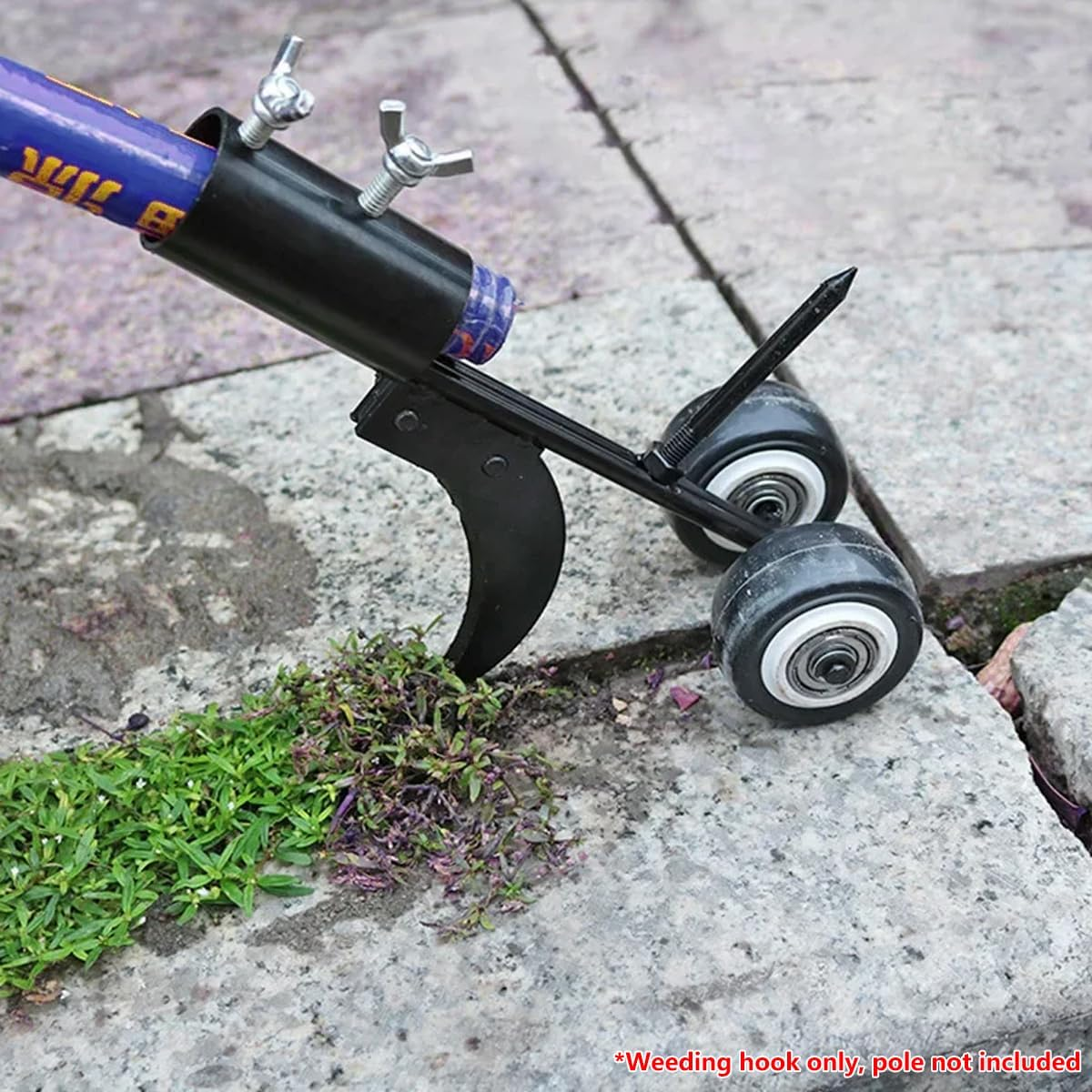 ​AIMALL Garden Weeding Hook with Roller &ndash; Adjustable Gap Weed Remover with Detachable Blade, Dual Wheels & Heavy Duty Clamp for Pavement Driveway Lawn Edging Tool image number 4