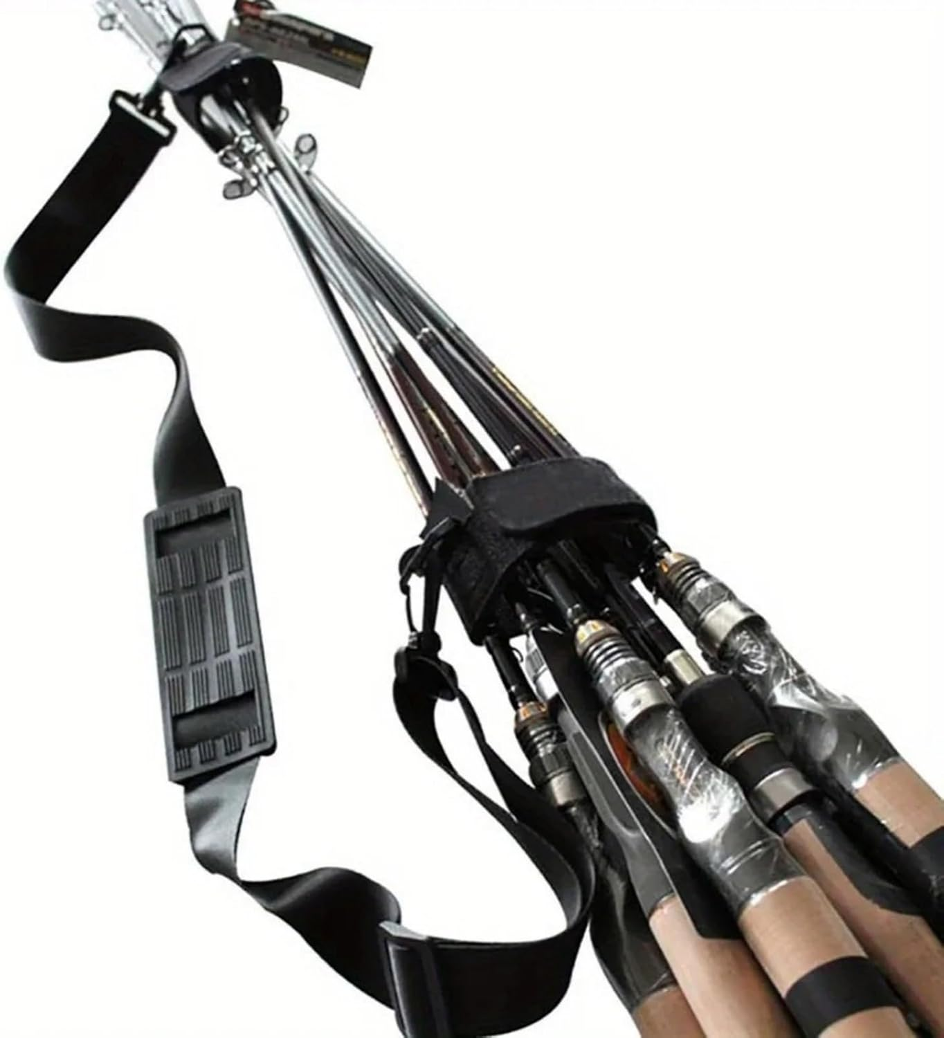 Fishing Rod Carrier Strap, Portable Fishing Pole Shoulder Belt, Adjustable Fishing Rod Pole Carry Strap Travel Tackle Fishing Rod Belt image number 5