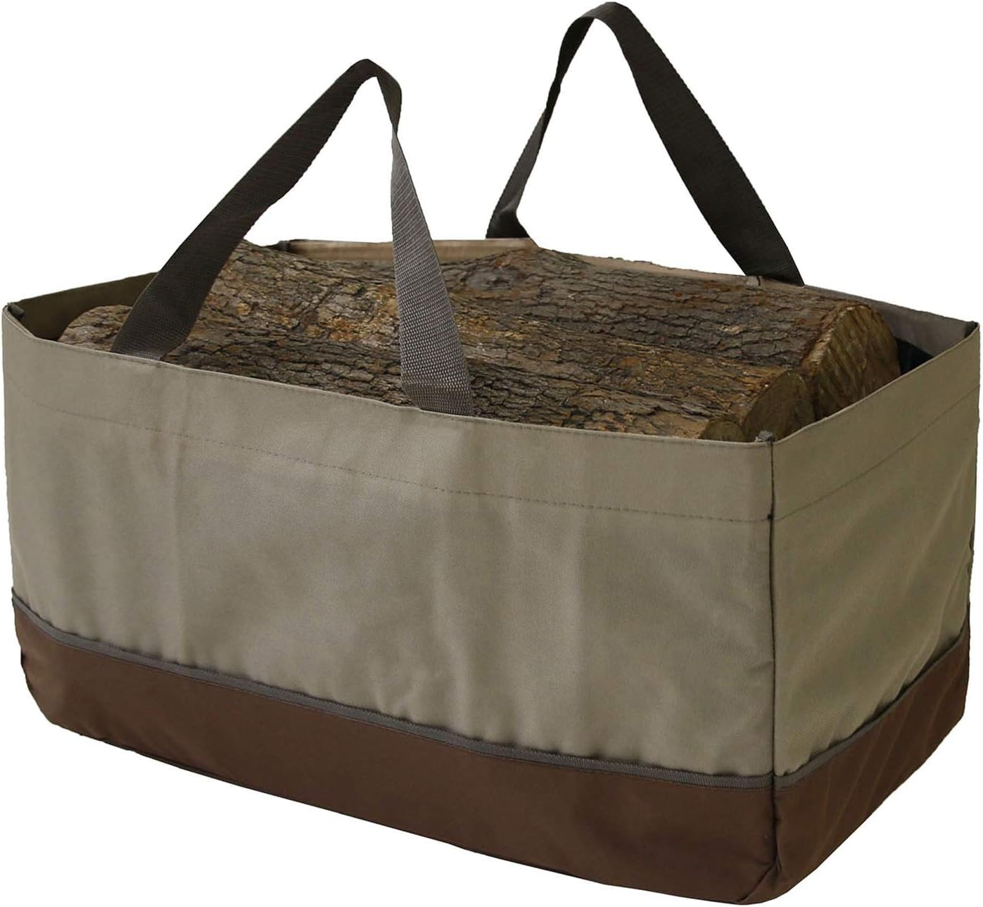 Tignapoo Firewood Log Carrier Large Firewood Bag Wax Canvas Log Carrier Tote High Capacity Durable Fire Wood Holder Bag Fireplace Accessories image number 4