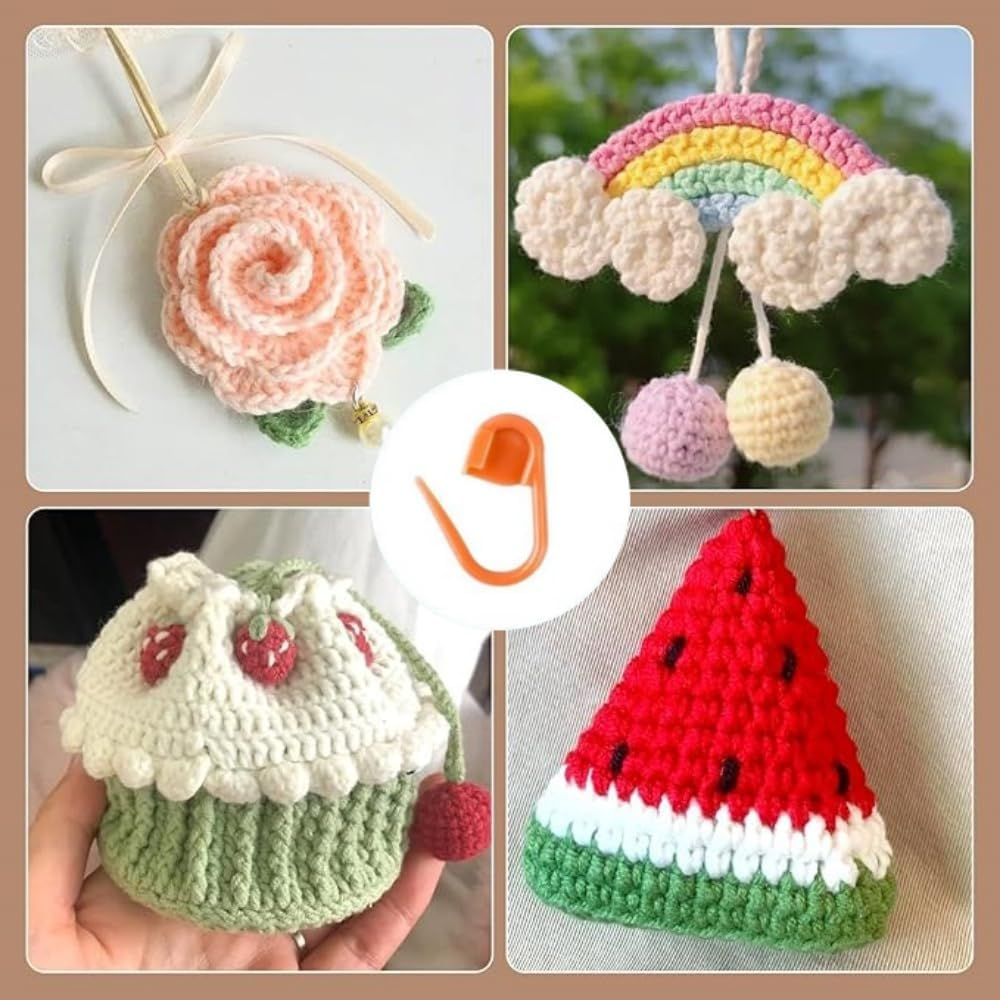 300 Pcs Stitch Markers,Crochet Knitting,15 Colors Crochet Stitch Needle Clip, Knitting Plastic Locking Stitch, Needle Clip Counter with Clear Storage Case, for DIY Handicraft Place Buckle Marker image number 3