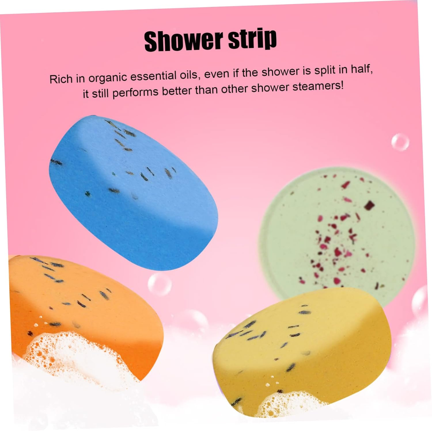 LALADEFIEE 8Pcs Essential Oils Shower Tablets Natural Aromatherapy Steamers for Relaxation and Pampering for Spa-Like Your Shower image number 3