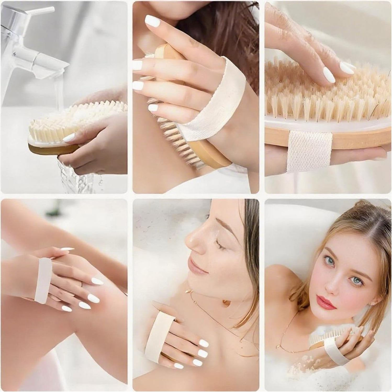 ROLUHOEL 2 Pack Dry Brushing Body Brush,Exfoliating Magic,Blood Circulation Boosting Brush,Helps Reduce Cellulite and Acne,Deep Cleansing Skin Care image number 3