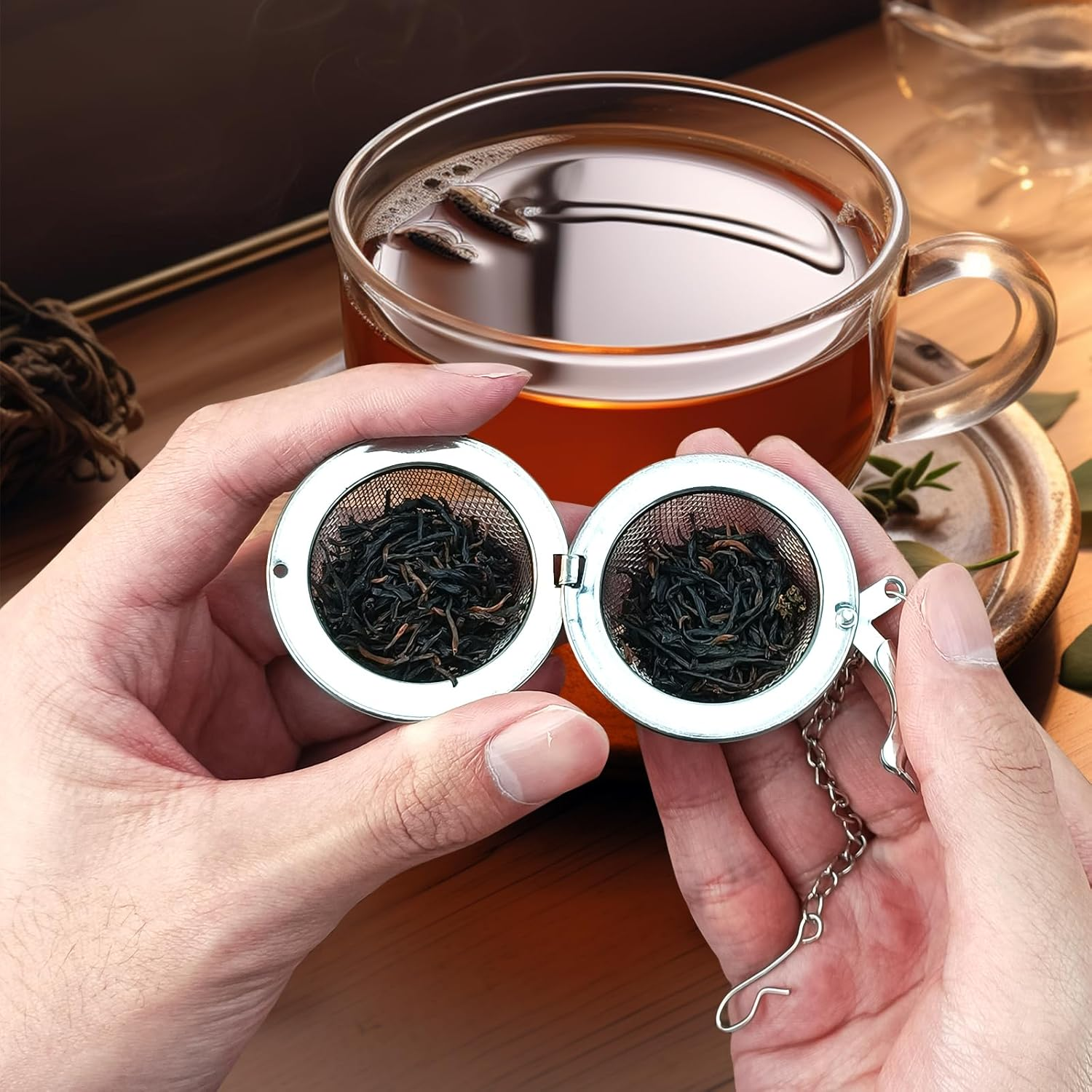 Stainless Steel Mesh Tea Infuser, 2.1 Inch Tea Ball with Honey Bee Pendant Tea Strainer Tea Diffuser Tea Steeper for Filtering Tea,Tea Infusers for Loose Tea (Bee, 2PC) image number 4