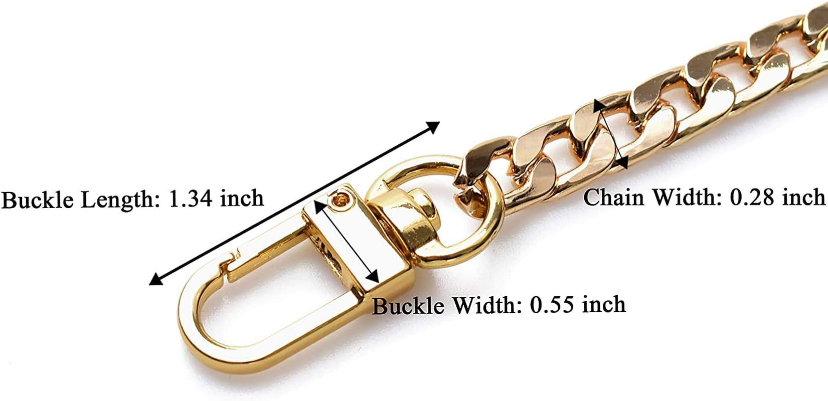 HUIANER Purse Chain with Buckles DIY Handbag Strap Shoulder Bag 120Cm Long Metal Accessory Replacement Chain Strap - Bronze image number 2