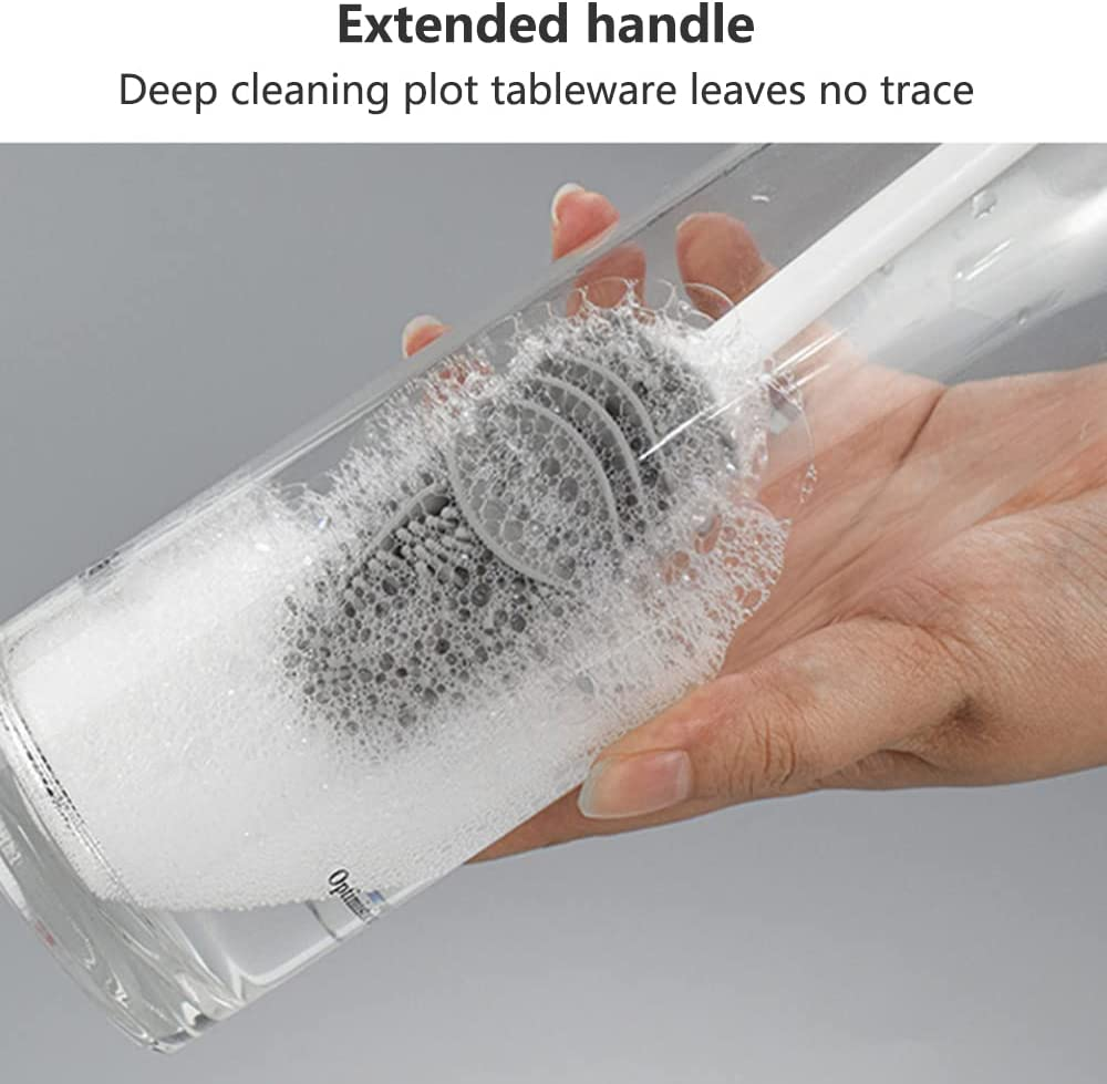 Silicone Bottle Cleaning Brush - 2 Pcs, Reinforced Long Handle, Ideal for Water Bottles image number 4