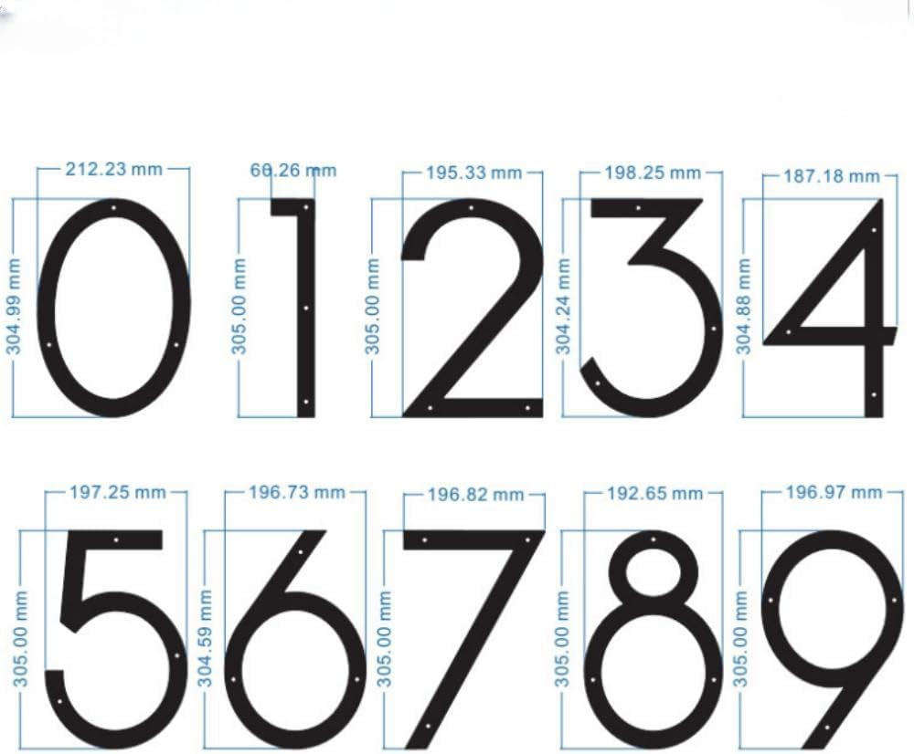 12" Large Stainless Steel Floating House Number, Metal Modern House Numbers, Mailbox Decor Number with Nail Kit for Outdoor Mailbox Yard Home Wall Doorgarage Gate,Coated Black (Black-4) - Black-0 image number 6
