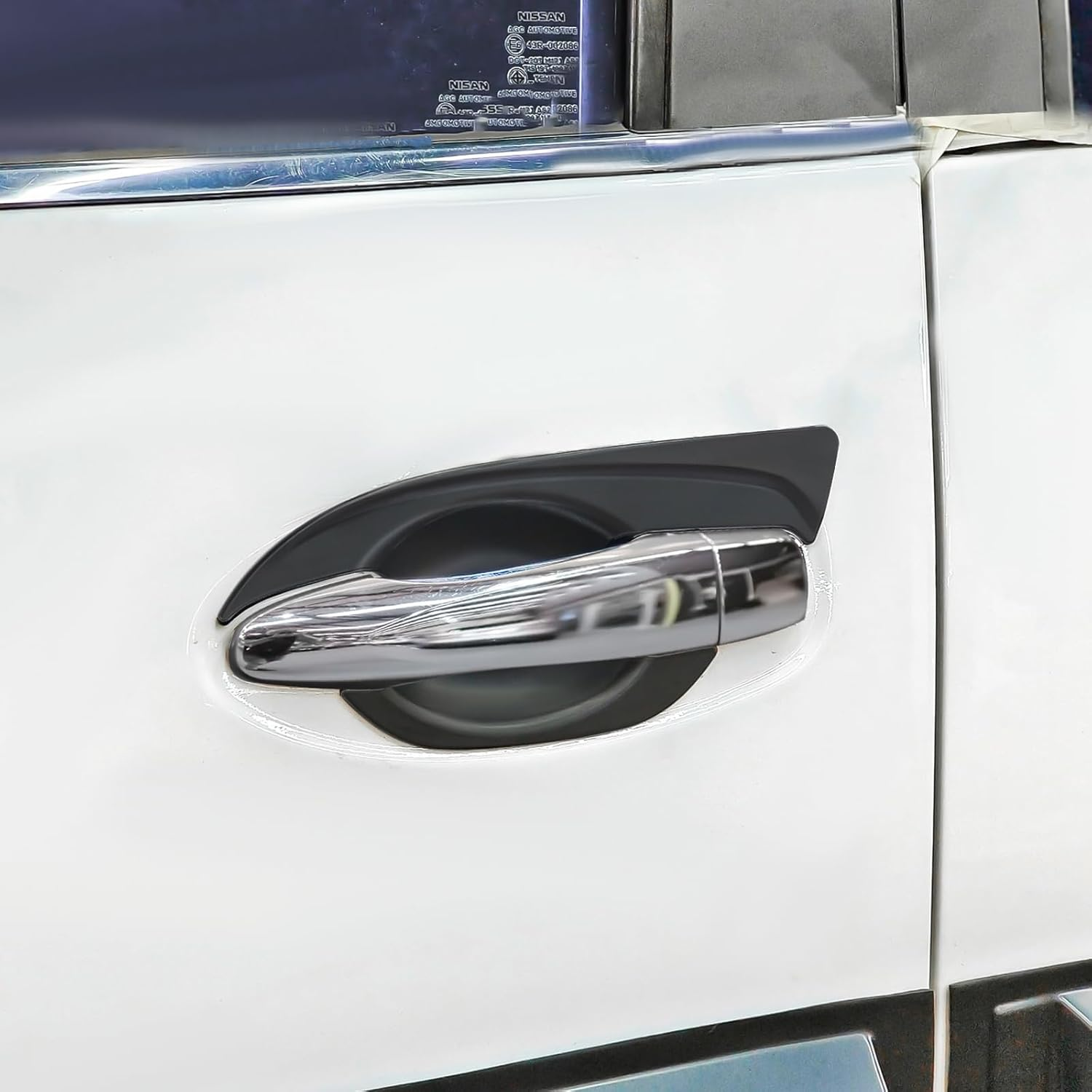 Door Handle Bowl Insert Cover for Nissan Navara NP300 D23 Accessories 2015-2025, Car Door Handle Scratch Protector Guard Cup Trim Exterior Accessories, Matte Black 4PCS image number 4