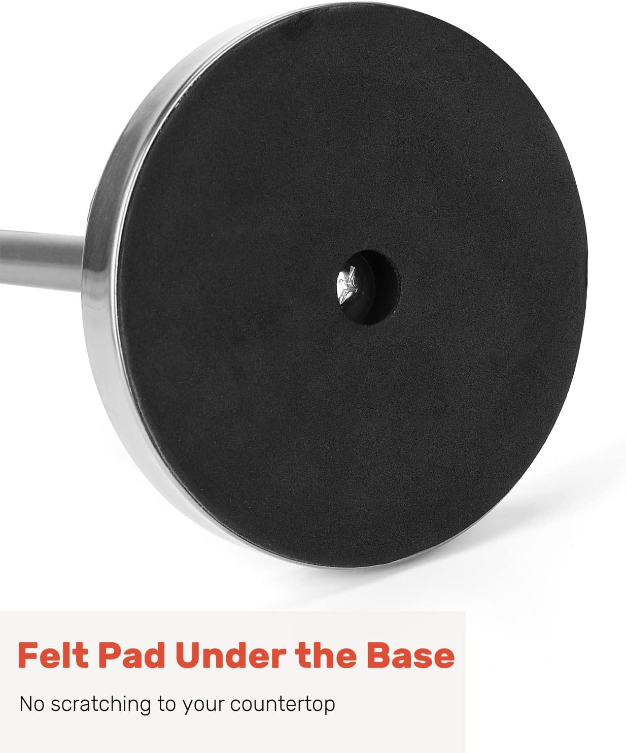 Heavy Weighted Towel Holder, Easy One-Handed Design for Kitchen Stand Dispenser, Sturdy Base for Standard and Mega Paper Rolls (Brushed - Stainless Steel Base) - Silver image number 5