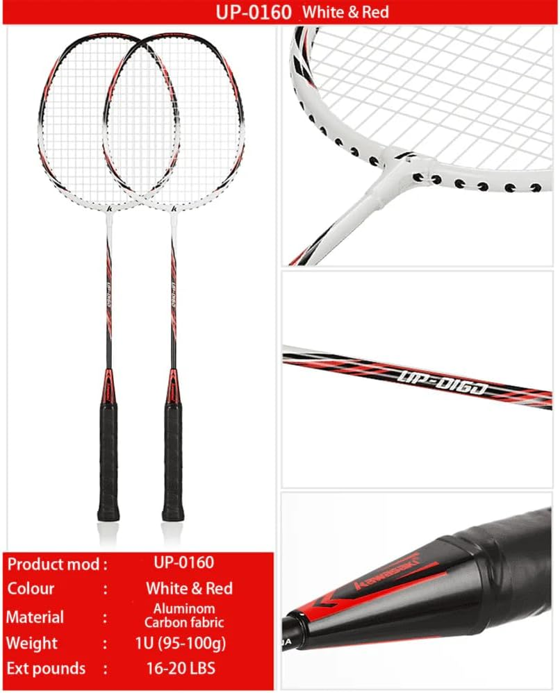 KW 2-Player Durable Badminton Racket Set Badminton Racquets Set with Shuttlecocks a Free Cover - Blue image number 6