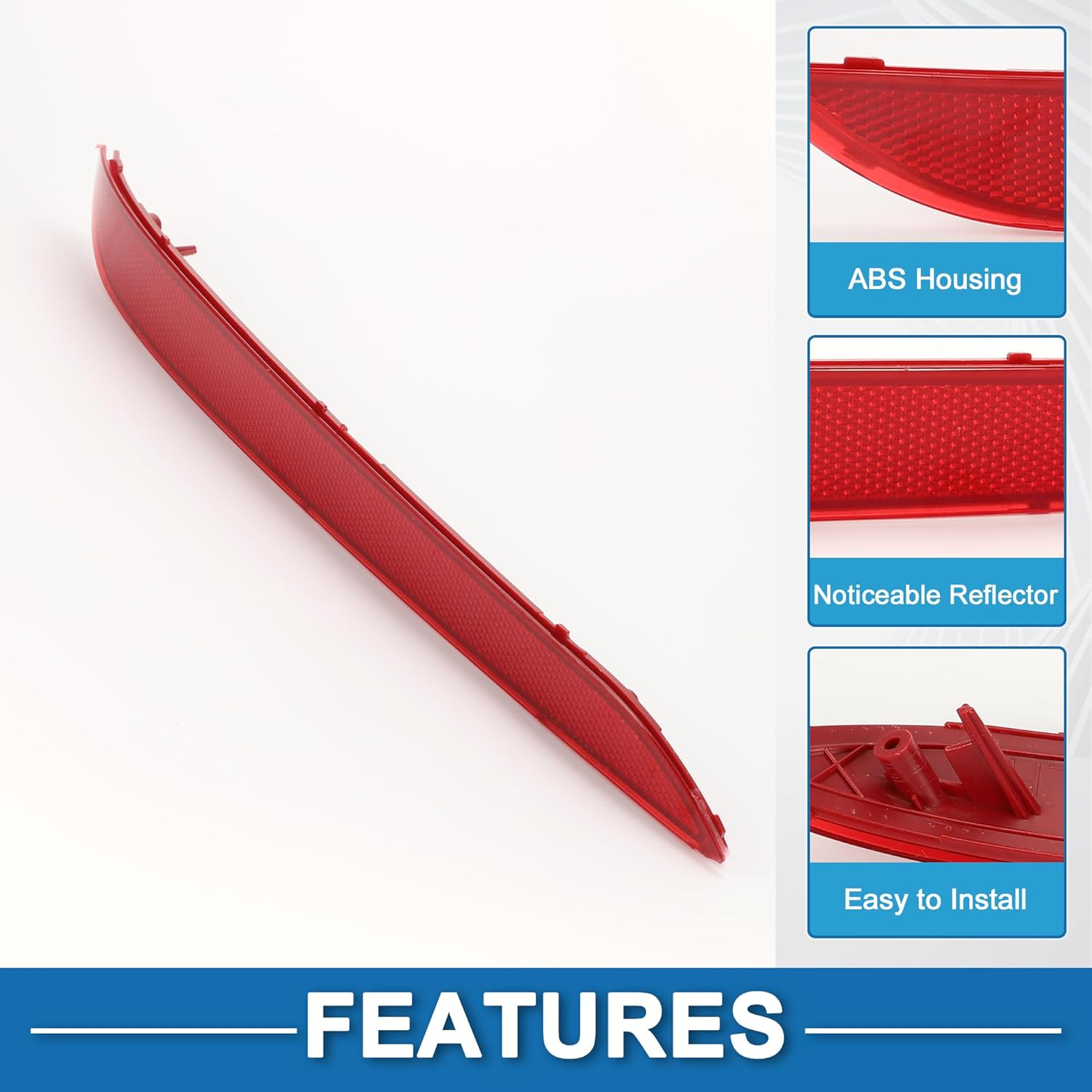 X AUTOHAUX Rear Left Side Bumper Reflector No.92405C1000 Bumper Reflector Side Marker for Hyundai Sonata 2015-2017 Red image number 2