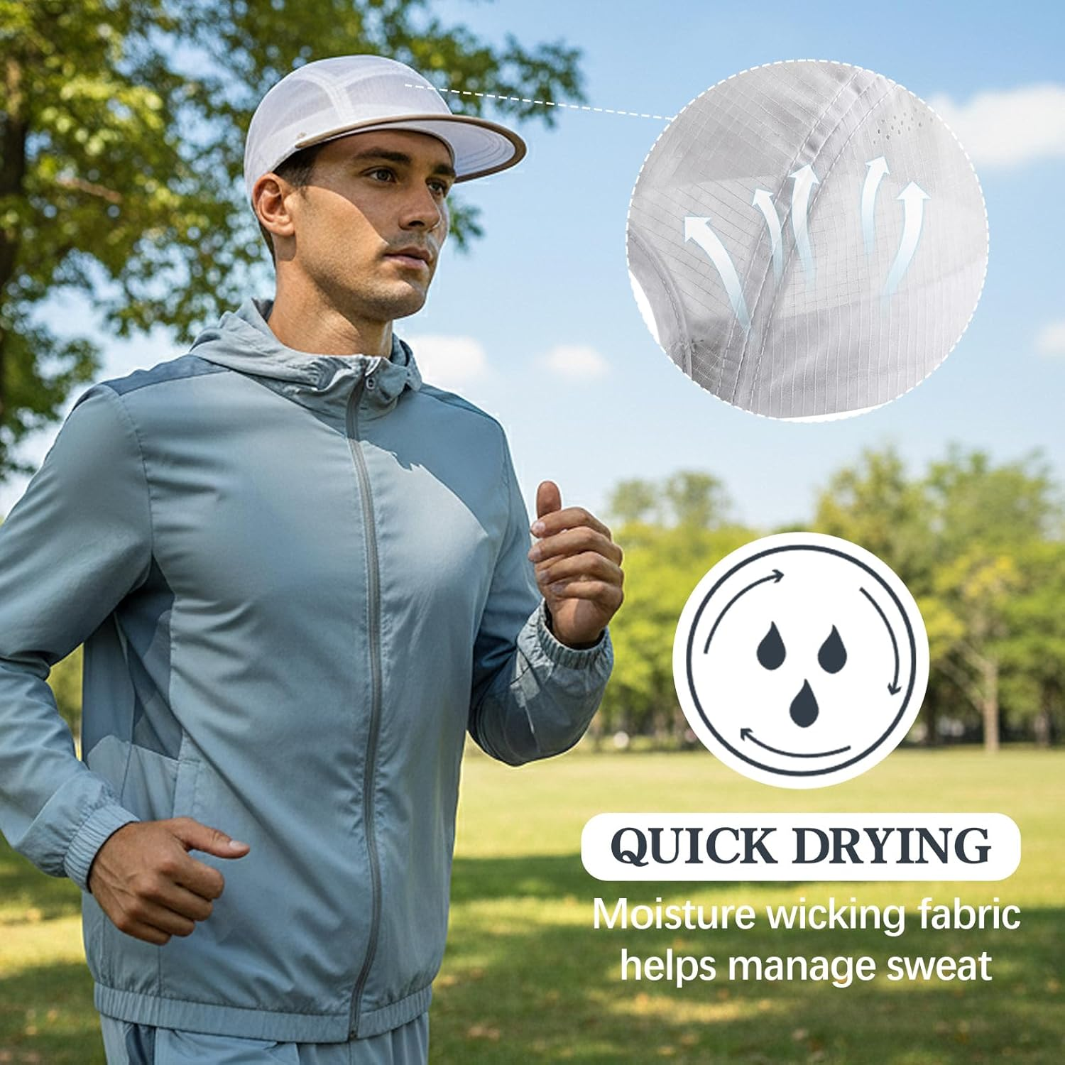 Supcomsta Running Hat for Men Women, Lightweight Quick Dry Running Cap Adjustable Breathable UPF50+ Sport Hat for Outdoor Running image number 5